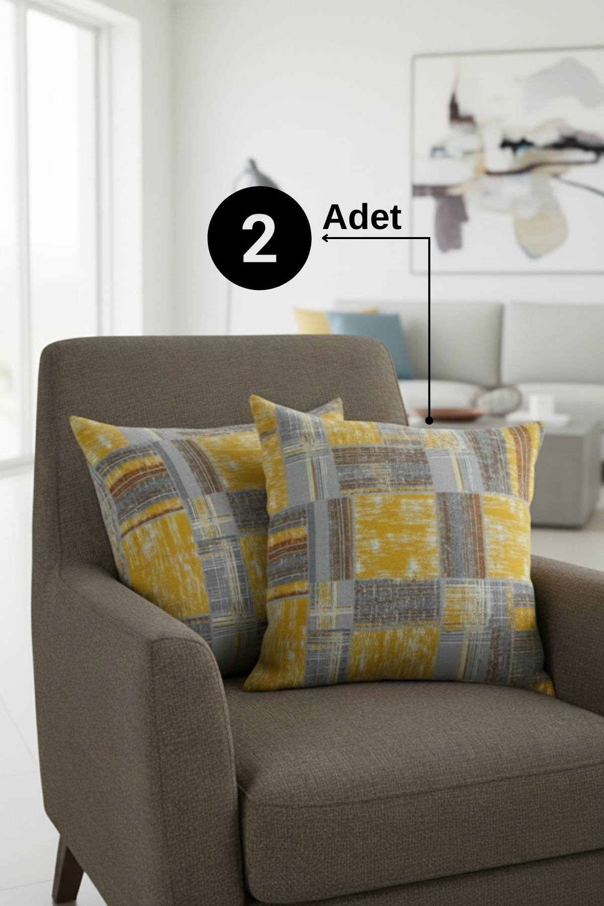 Chevron Bohemian Decorative Punch Pillowcase 2pcs | 45x45 Ethnic Yellow