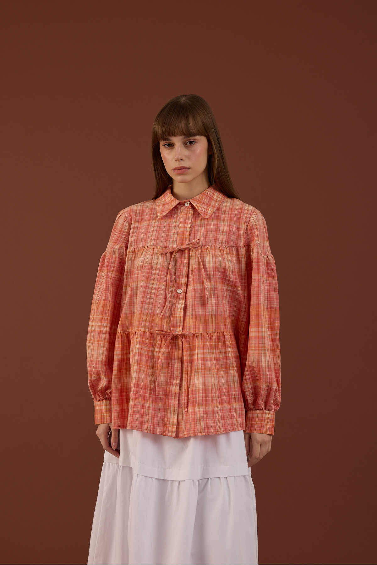 Beju be  AORI Bağcık Detaylı Gömlek - Görsel 6