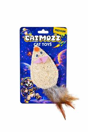 CatMozz Premium Doğal Lifli Tüylü Fare Oyuncak