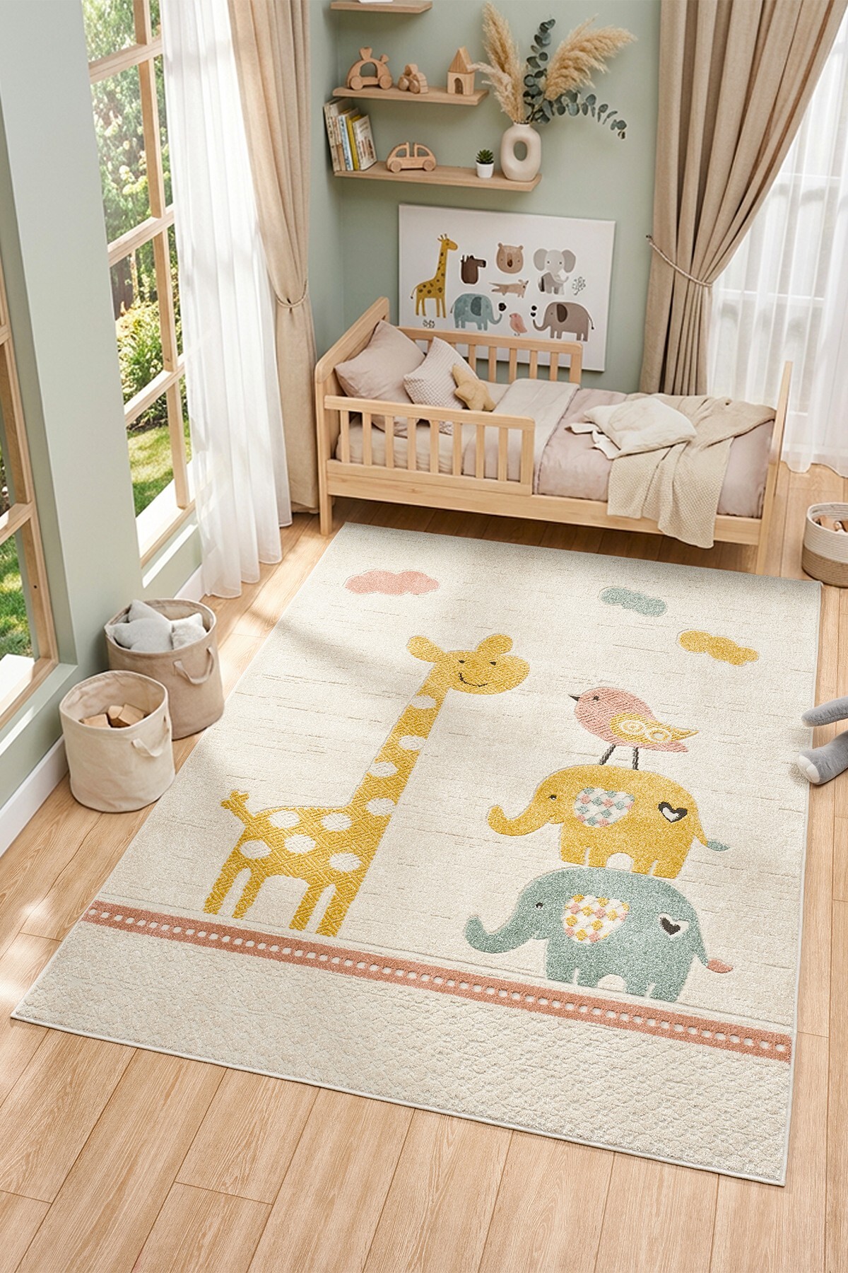 Soft Woven Carpet Giraffe Elephant Shaped Stainproof Baby Room Kids Room Young Room Carpet ELEPHANT