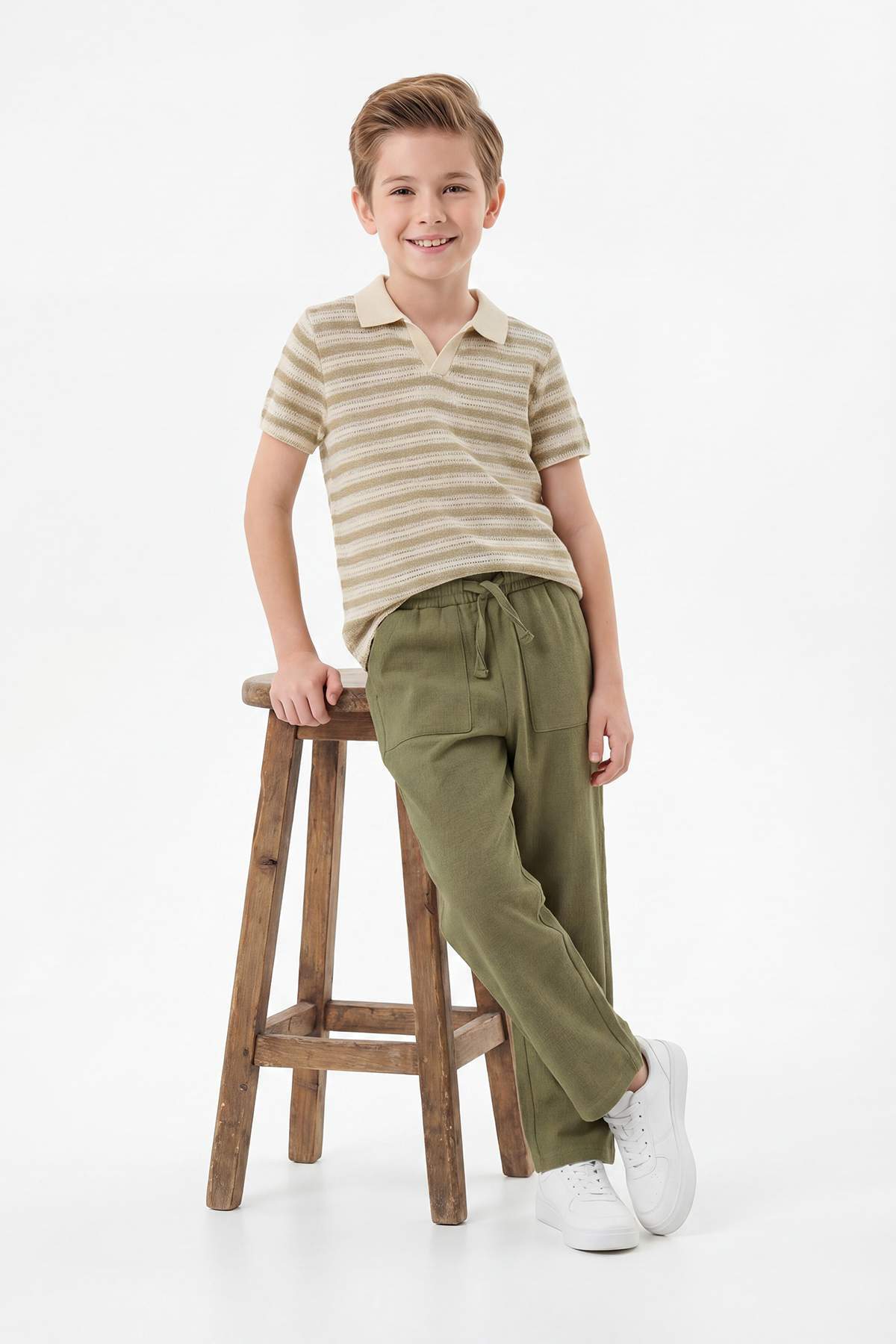 Trendyolmilla  Taş Dokulu Örme Erkek Çocuk Alt - Üst Takım TKDSS26AU00009 - Görsel 2