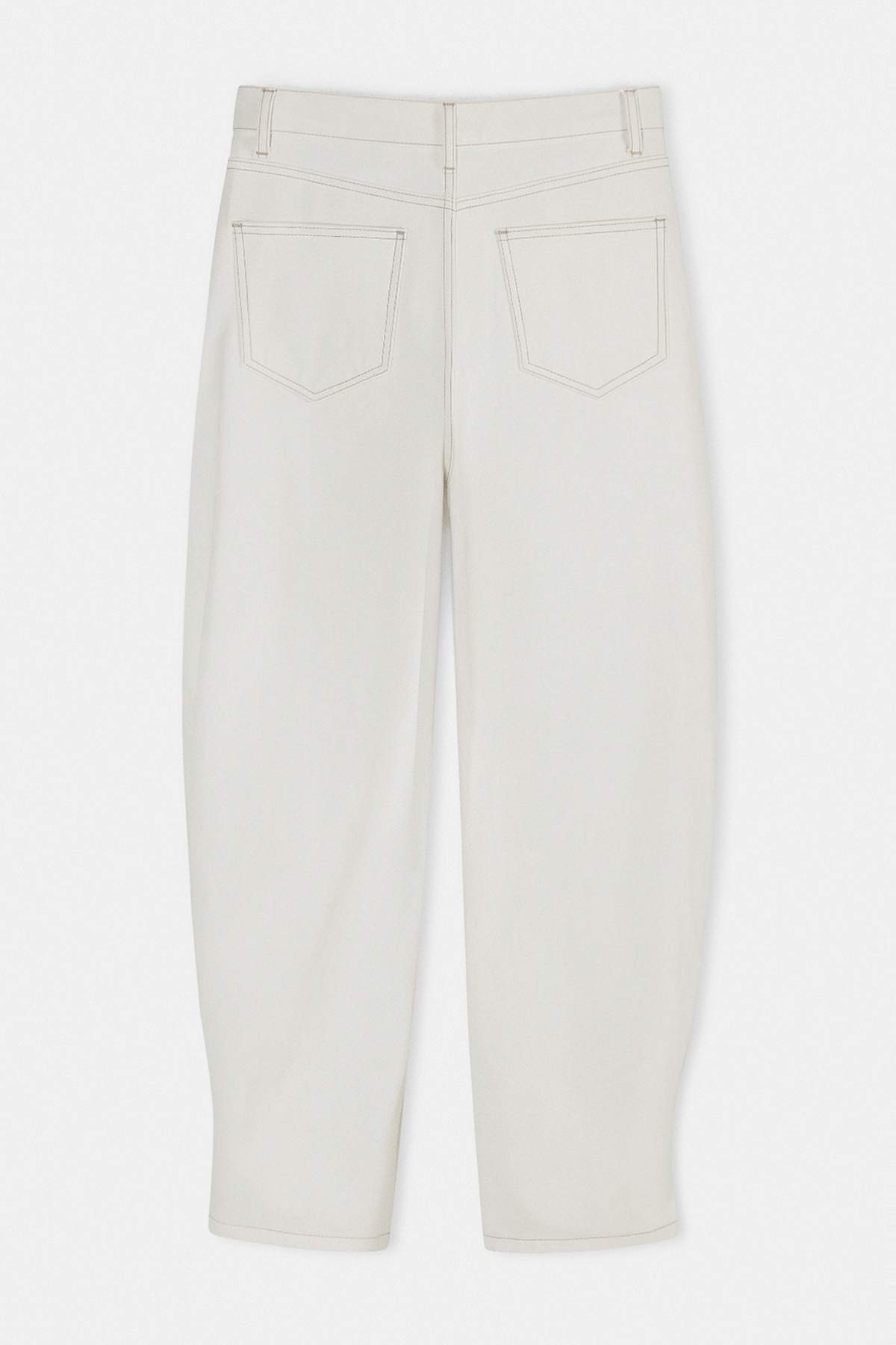 Trendyolmilla  Limited Edition Ekru Paça Detaylı Yüksek Bel Baggy Jeans TWOSS26JE00255 - Görsel 3