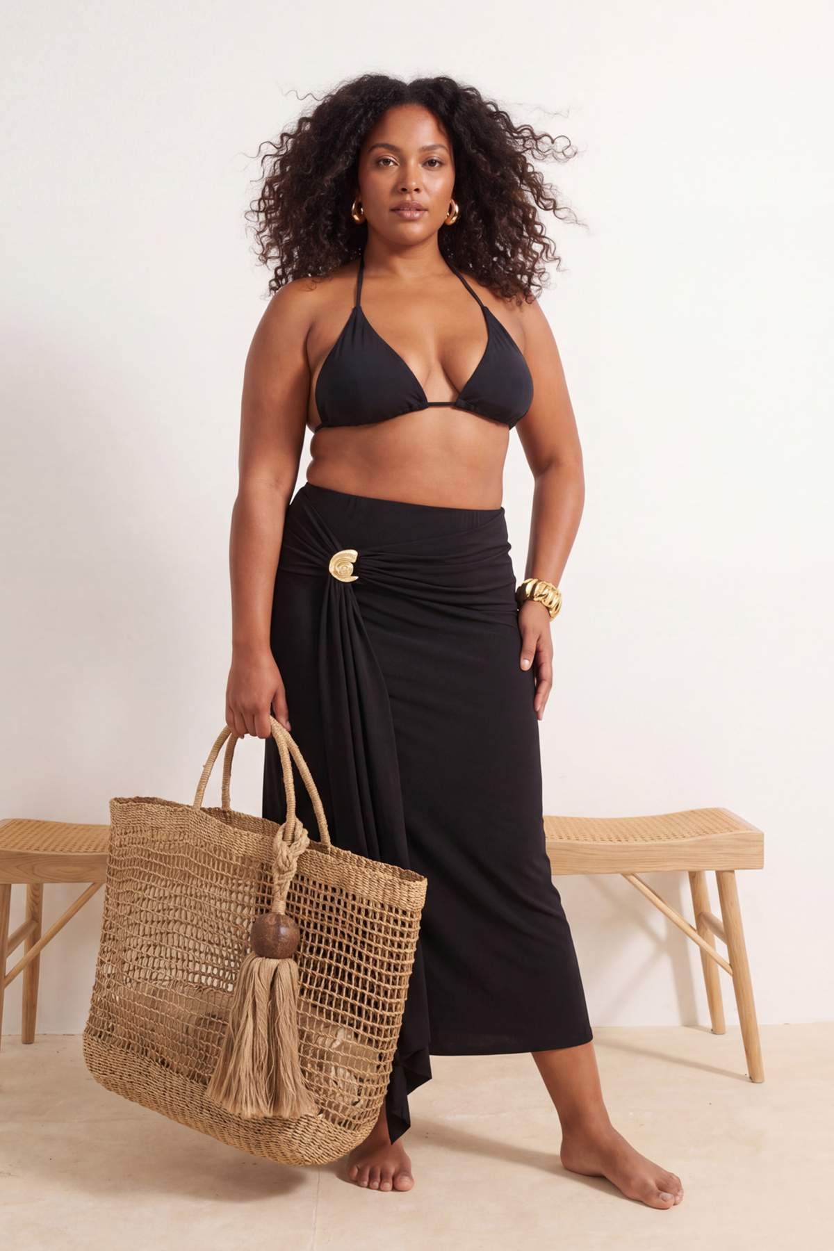 Trendyolmilla  Siyah Vücuda Oturan Aksesuar Detaylı Örme Uzun/Maxi Etek TBBSS26AZ00016