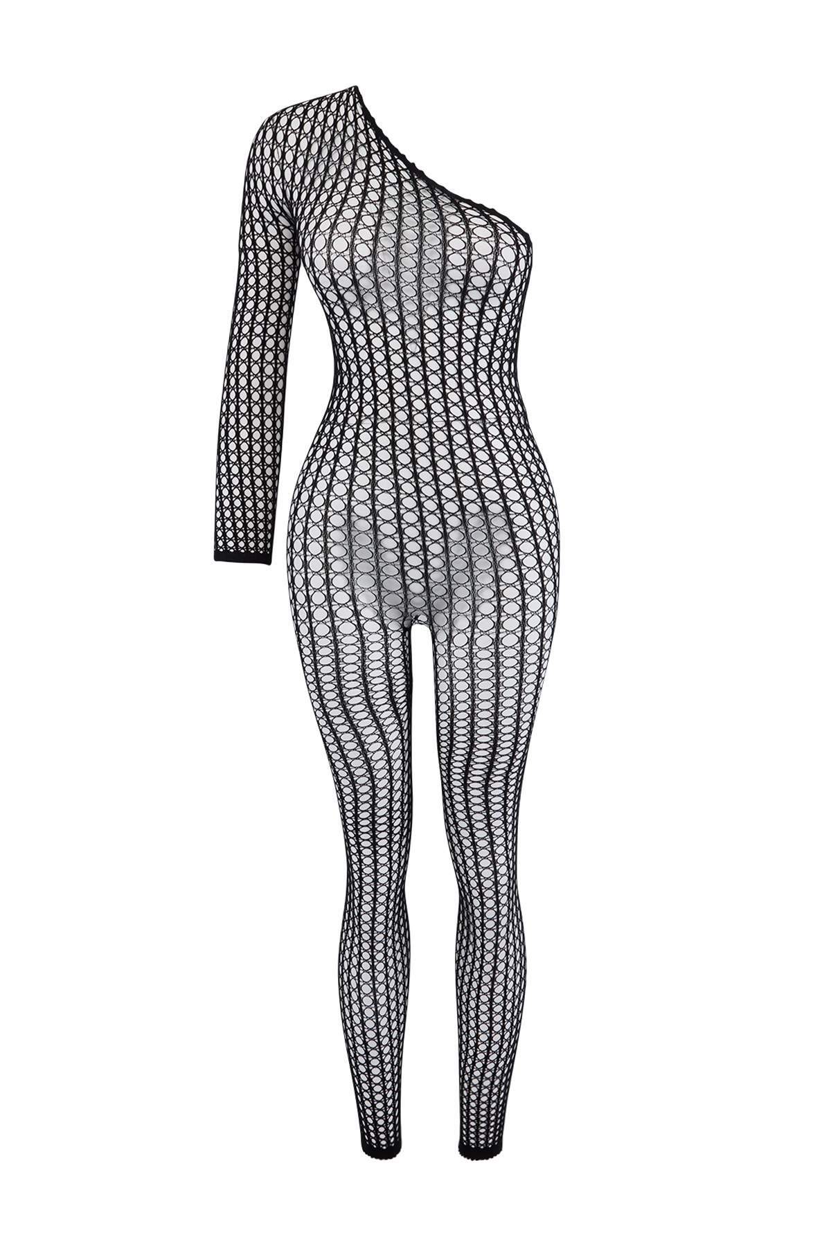 Trendyolmilla Siyah Dantel Tek Kol Kapsız Vücut Çorabı/Fantezi Body THMSS26BD00023