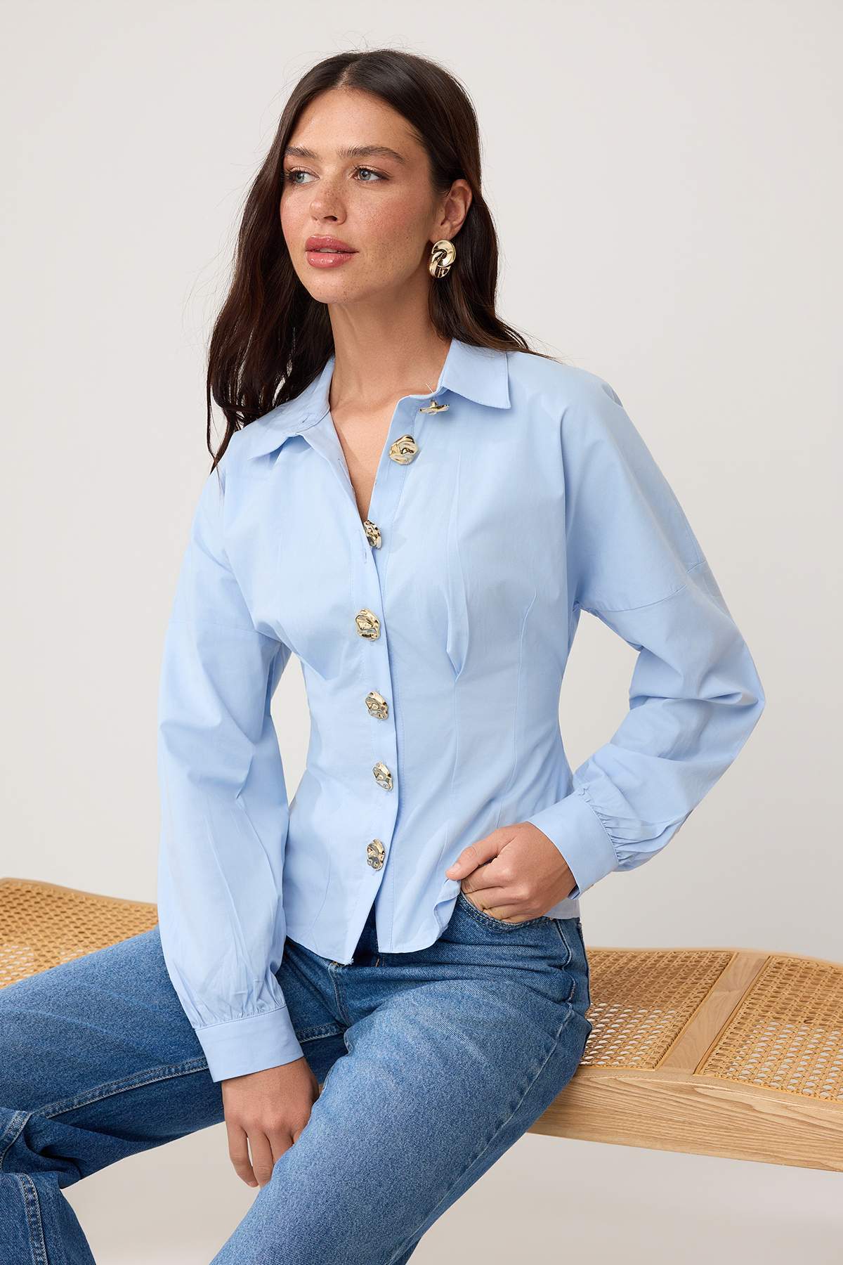 Trendyolmilla  Açık Mavi Gömlek TWOSS26GO00048 - Görsel 2