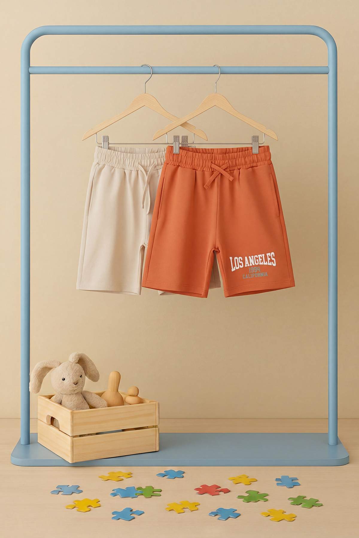 Trendyolmilla Kids Kiremit-Taş Slogan Örme Şort & Bermuda TKDSS25SR00004