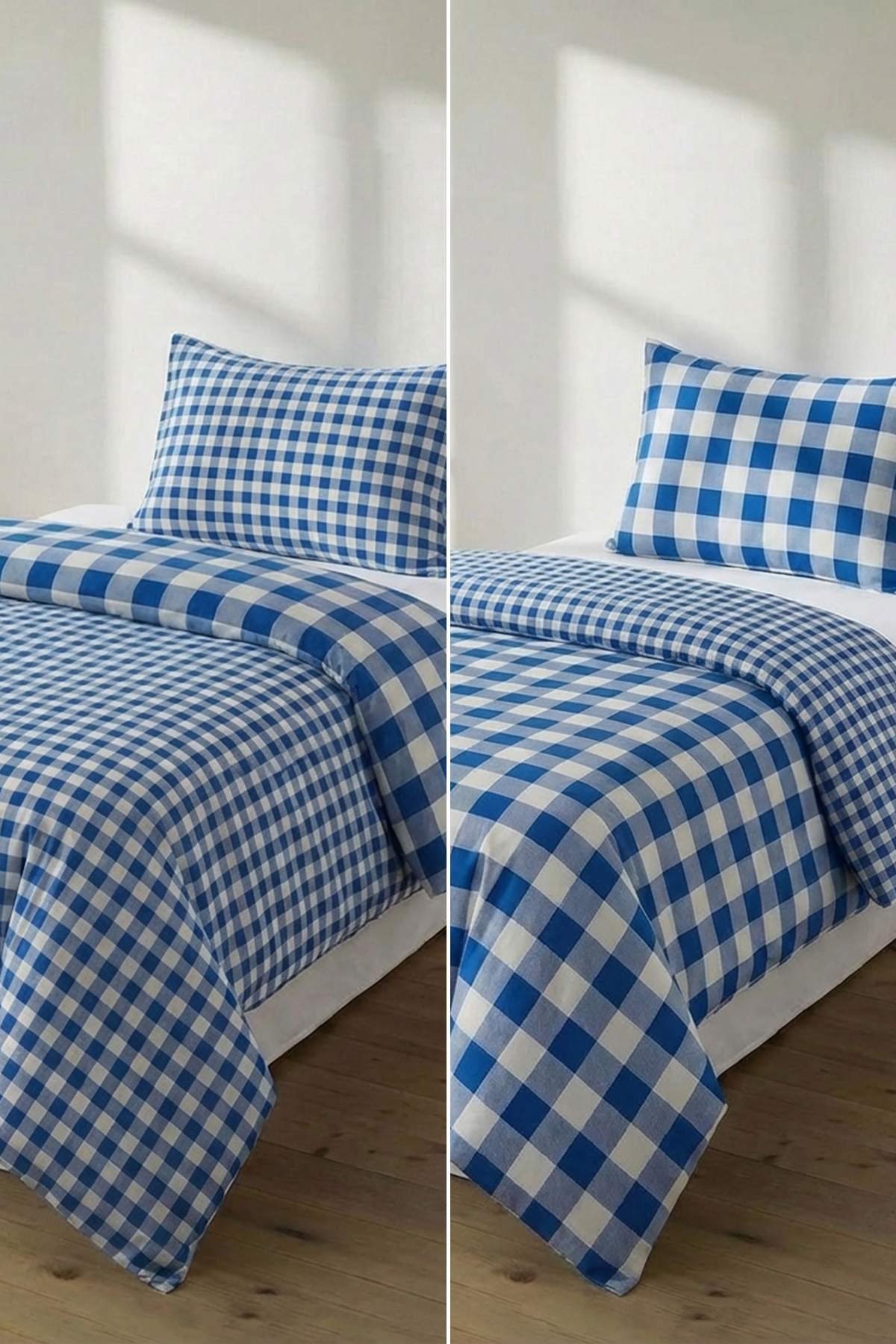 Trendyol Home Single Bedding Set with Gingham Pattern Without Sheets Tphss26Tkn00010
