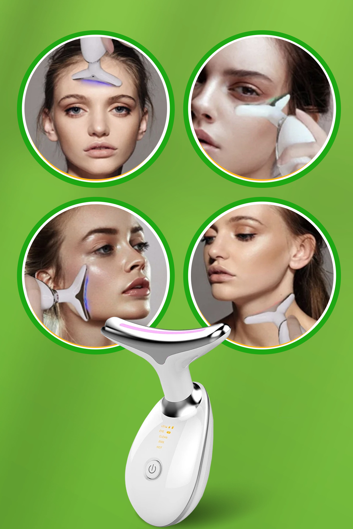 دستگاه زیبایی پرو ای ام اس (PRO EMS) برای رفع چین و چروک گردن و صورت (غبغب، افتادگی، چین و چروک) — سفید PRO1 — تصویر 2 از 5