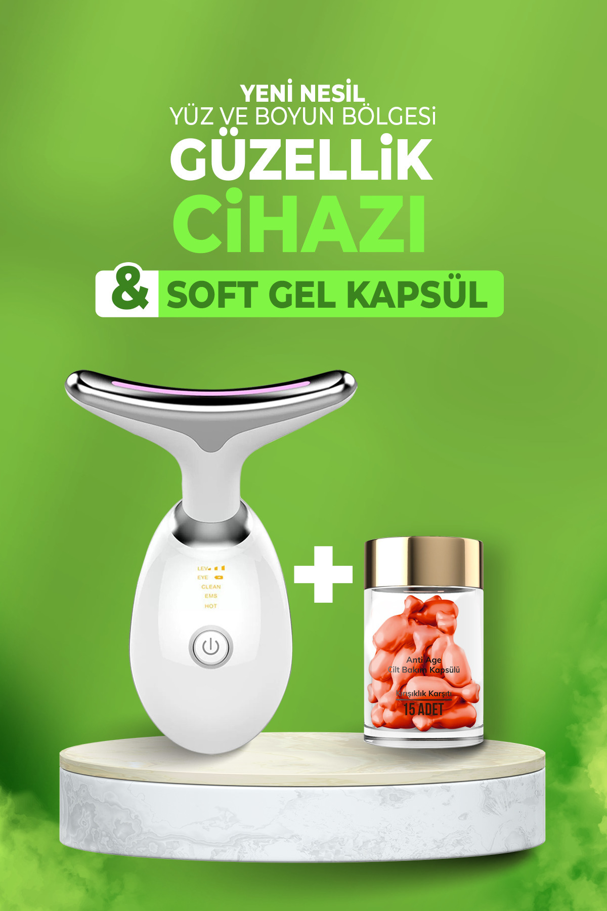 دستگاه زیبایی پرو ای ام اس (PRO EMS) برای رفع چین و چروک گردن و صورت (غبغب، افتادگی، چین و چروک) — سفید PRO1 — تصویر 3 از 5