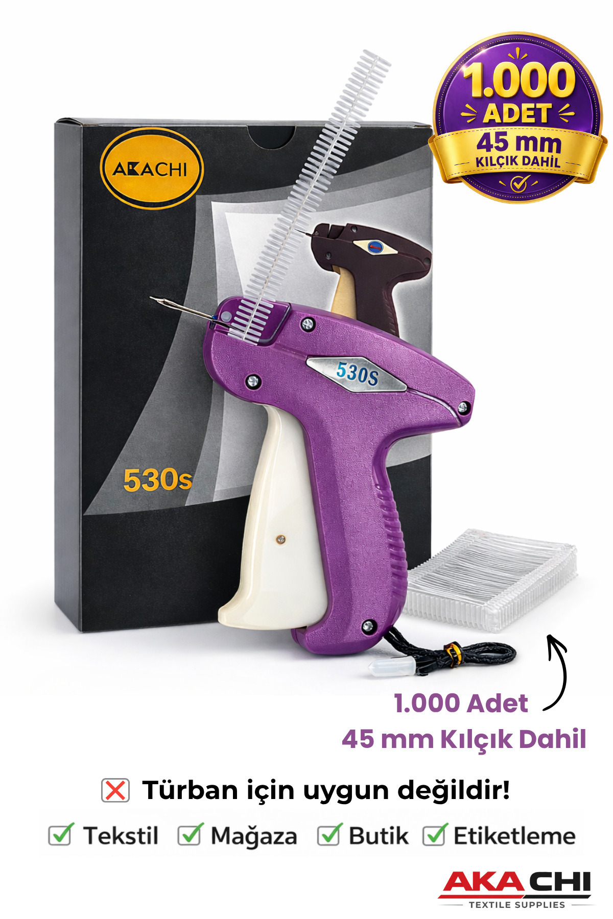Stifle もみ消し　英3 AKA CHI 530S Etiket Tabancası – Standart Kılçık Tekstil Etiketleme