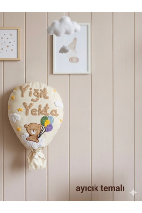 Handmade Kişiye Özel İsimli Punch Nakış Balon Kapı Süsü – Bebek Odası Dekoru ...