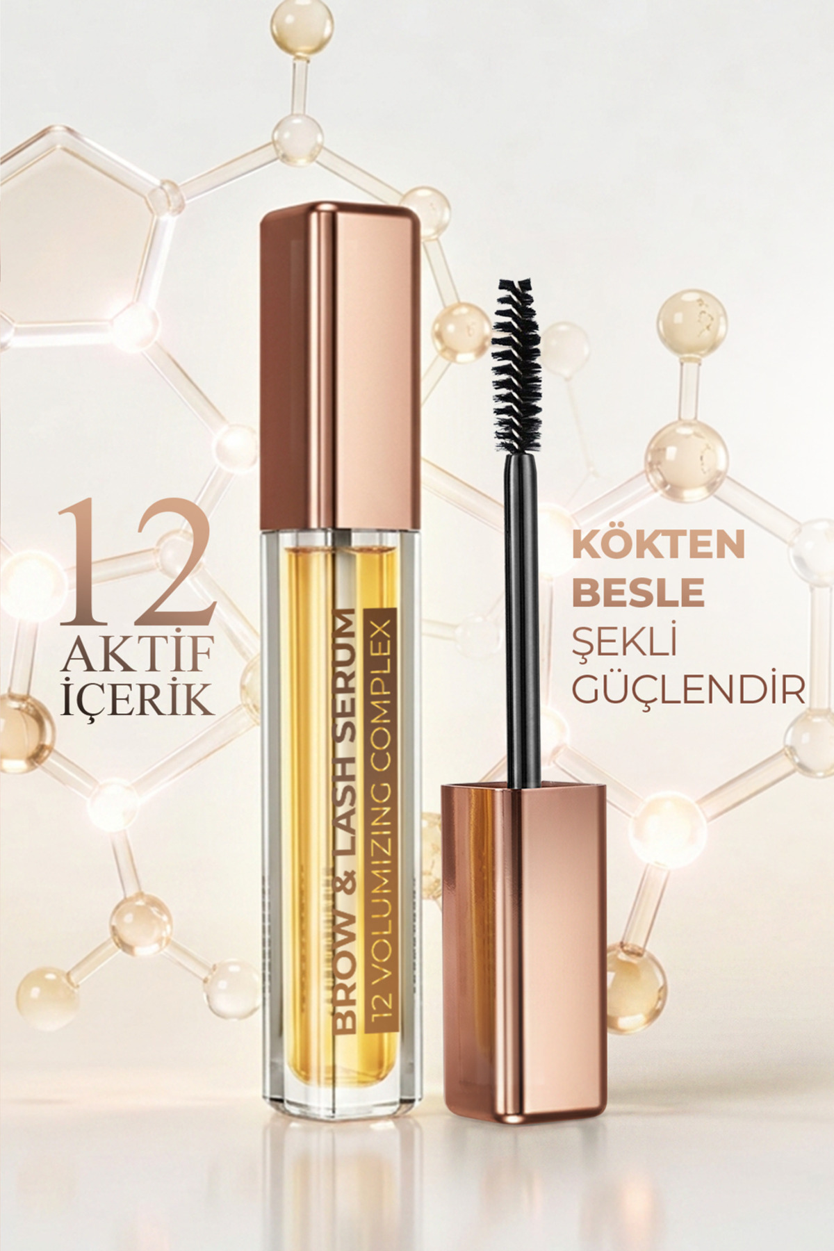 12 Aktif içerikli Hacim Veren- Dolgunlaştırıcı - Güçlendirici ve Uzatıcı Kaş ve Kirpik Serumu 5Ml — Kaş Kirpik Serumu — تصویر 7 از 8