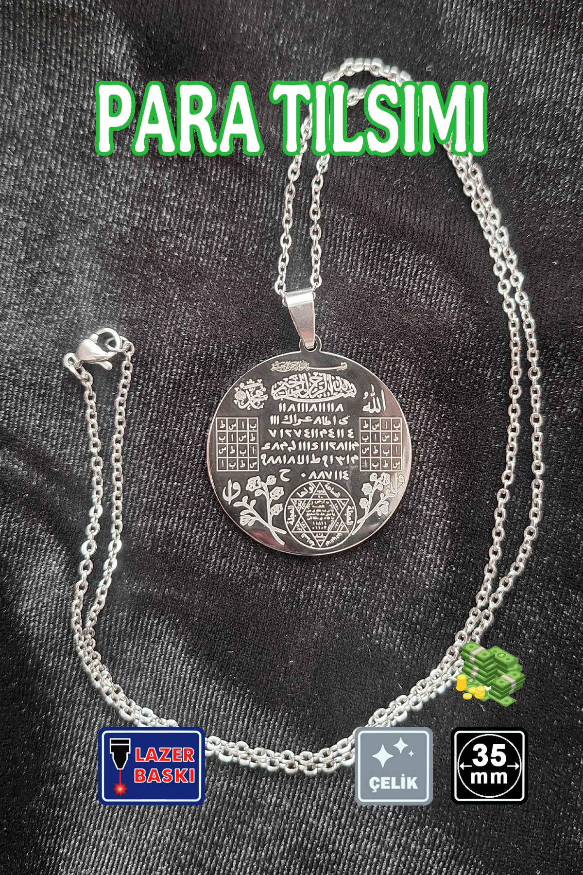 🙏Coin Charm Steel Necklace 🎨 Silver
