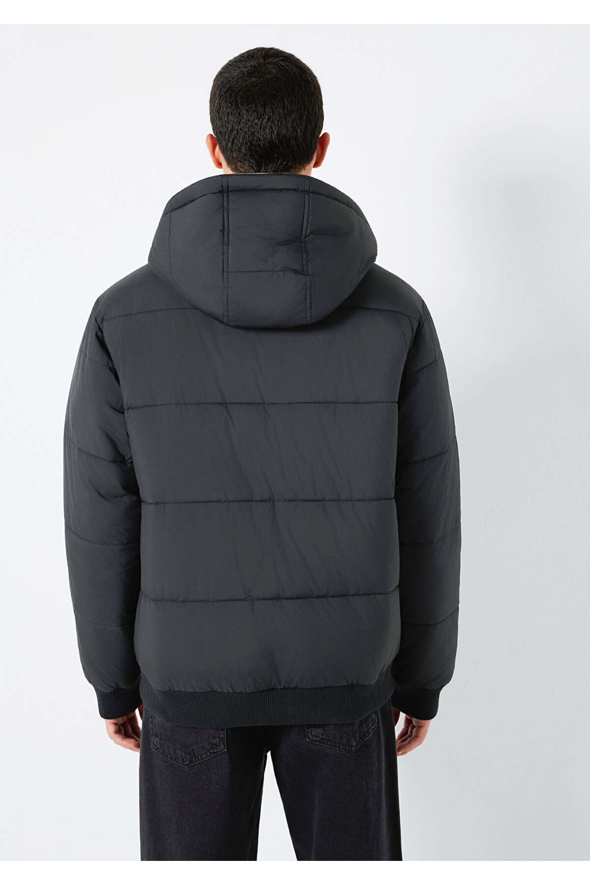 Mavi  Çift Taraflı Kapüşonlu Siyah Mont 0110770-71379 - Görsel 8