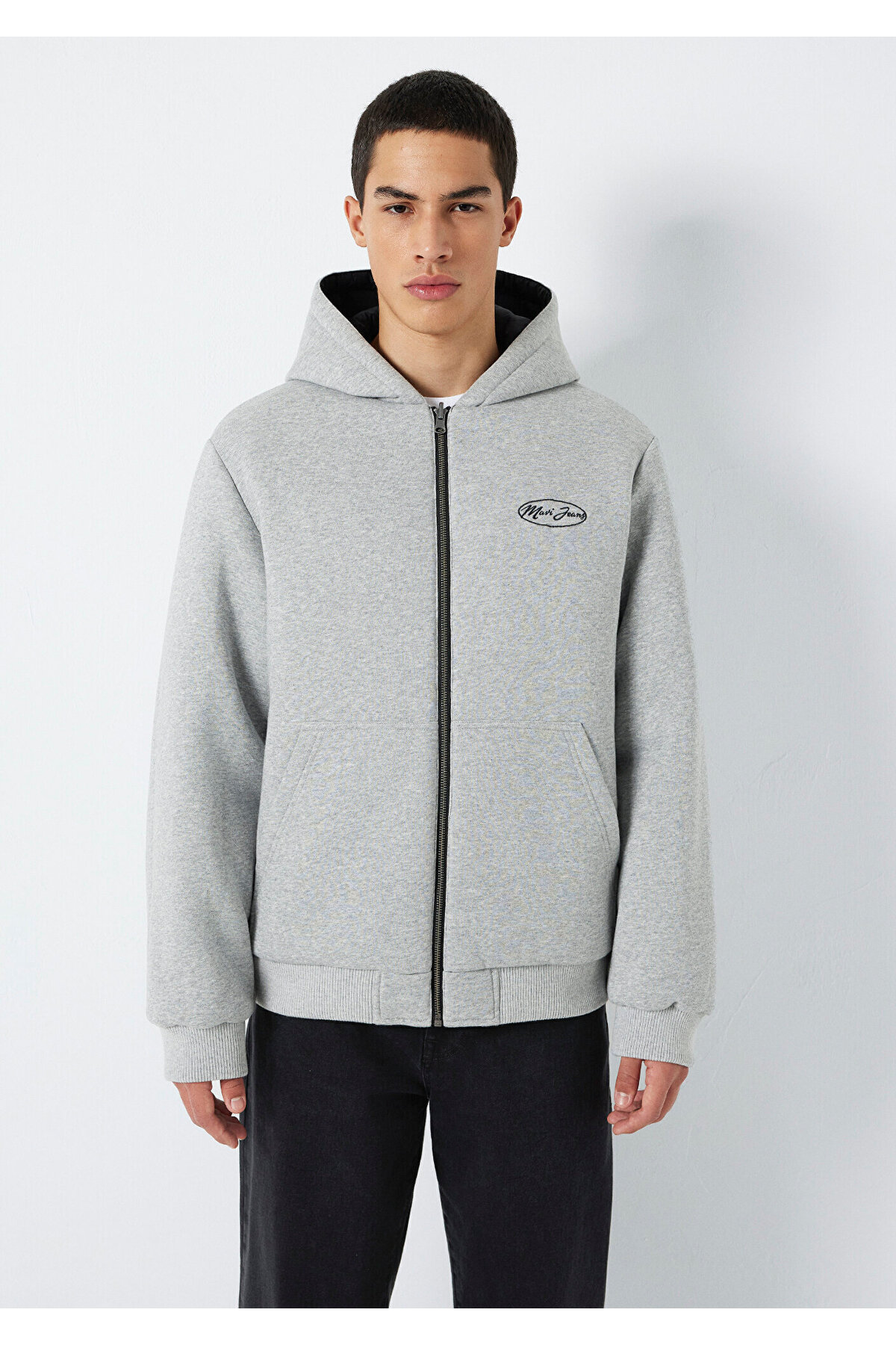 Mavi  Çift Taraflı Kapüşonlu Siyah Mont 0110770-71379 - Görsel 5