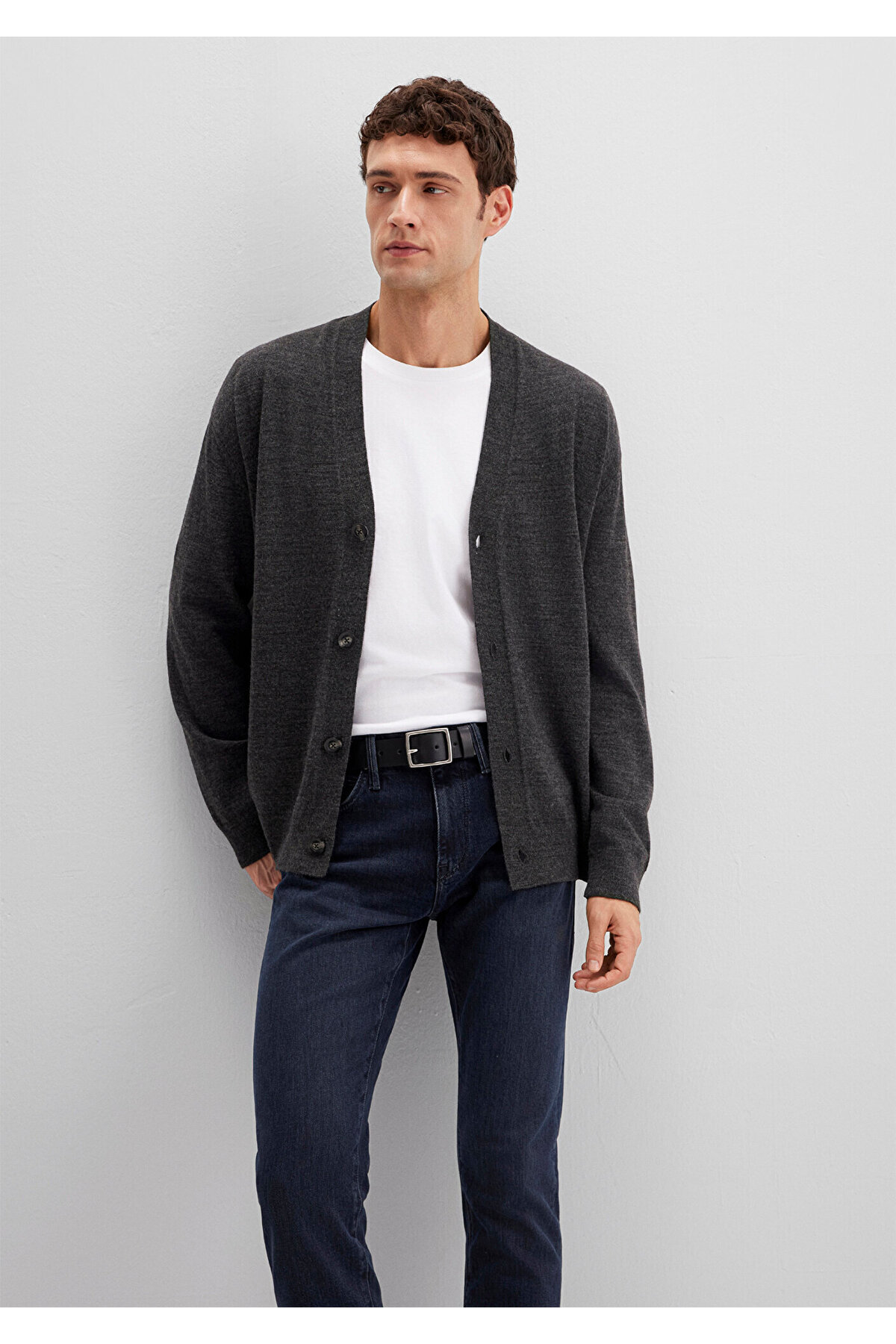 Mavi  Yün Karışımlı Antrasit Hırka Regular Fit / Normal Kesim 0710317-80023 - Görsel 3