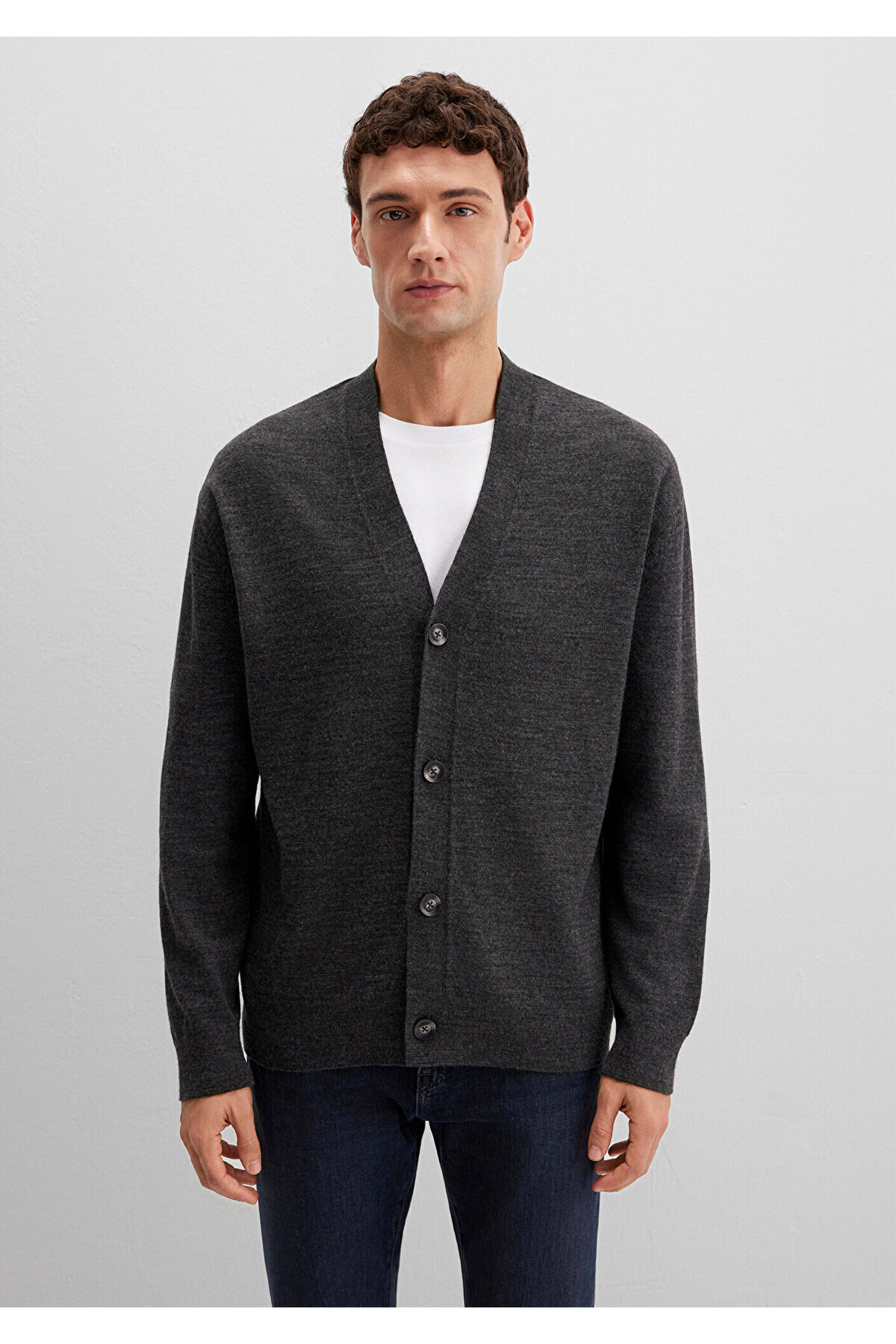 Mavi  Yün Karışımlı Antrasit Hırka Regular Fit / Normal Kesim 0710317-80023 - Görsel 5