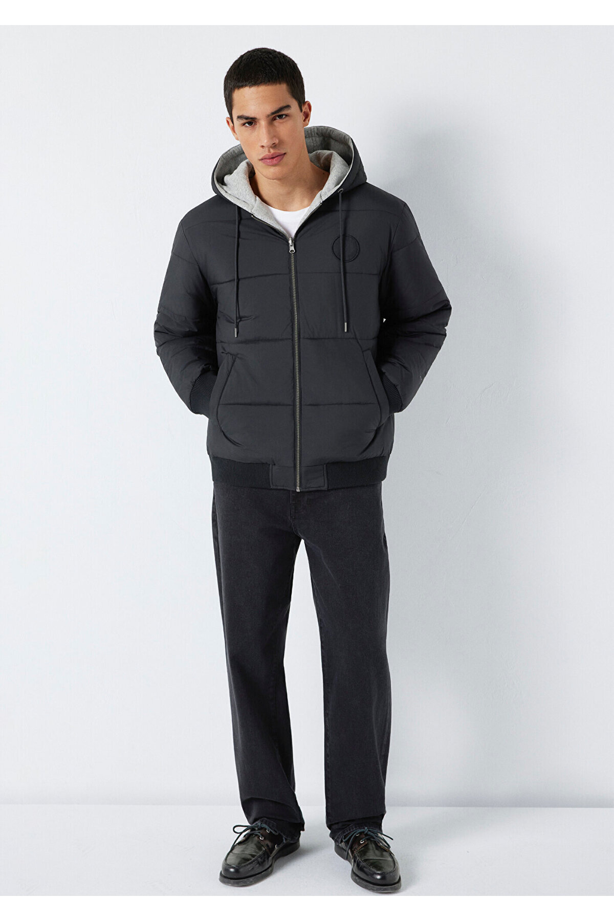 Mavi  Çift Taraflı Kapüşonlu Siyah Mont 0110770-71379 - Görsel 3