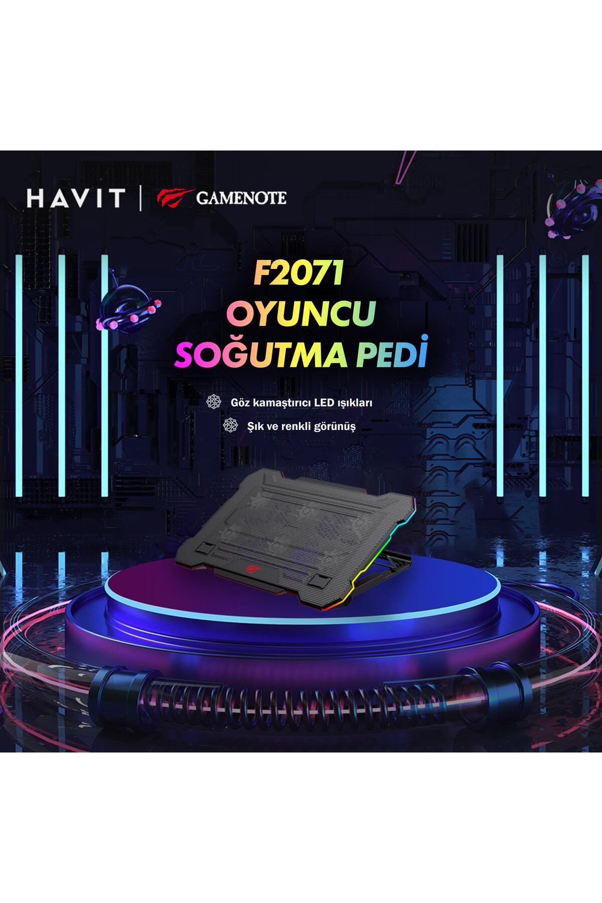 Gamenote F2071 6 Fan RGB Gaming Laptop Notebook Cooler 17" 2500RPM