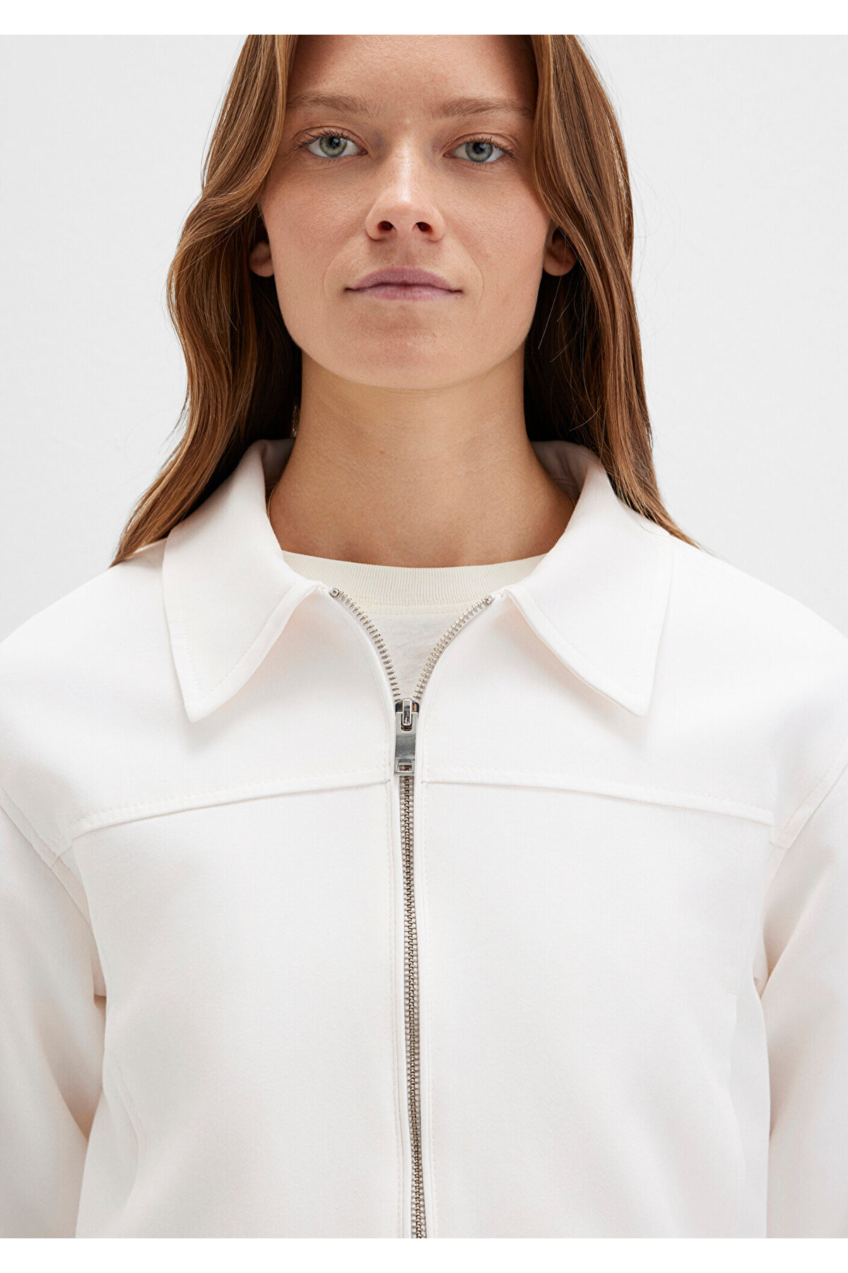 Mavi  Ekru Kısa Ceket Fitted / Vücuda Oturan Kesim 1110770-70057 - Görsel 6