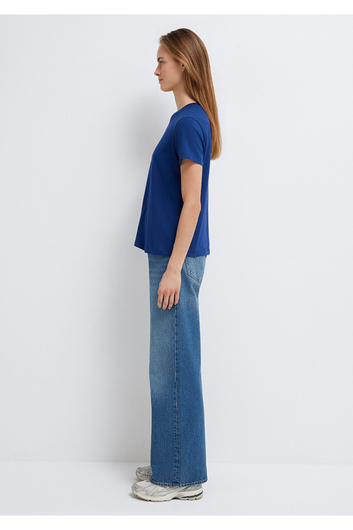 Mavi  Logo Baskılı Lacivert Tişört Semi Slim Fit / Yarı Dar Kesim 1601185-70722 - Görsel 5