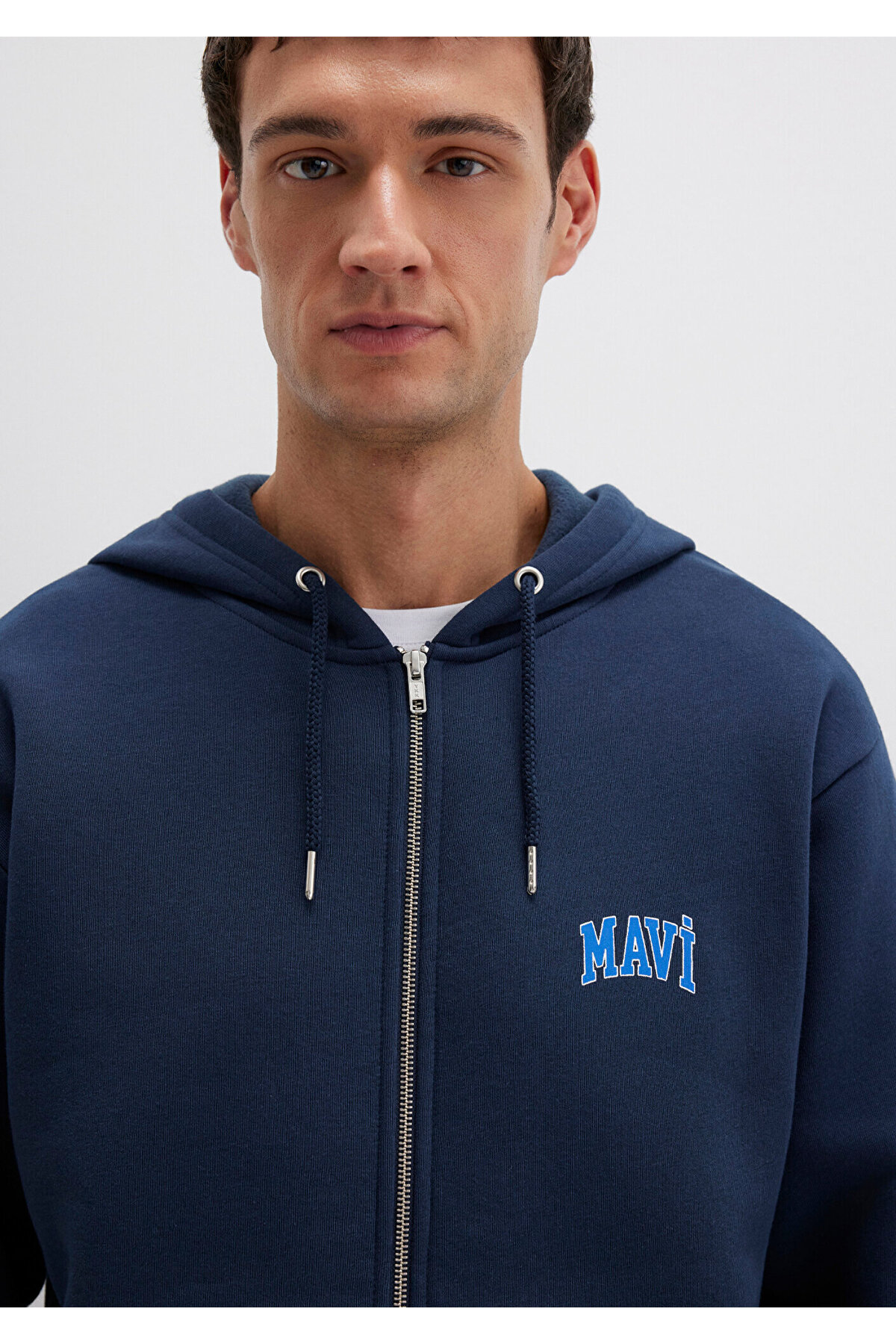 Mavi  Logo Baskılı Fermuarlı Lacivert Sweatshirt 0611715-70490 - Görsel 5