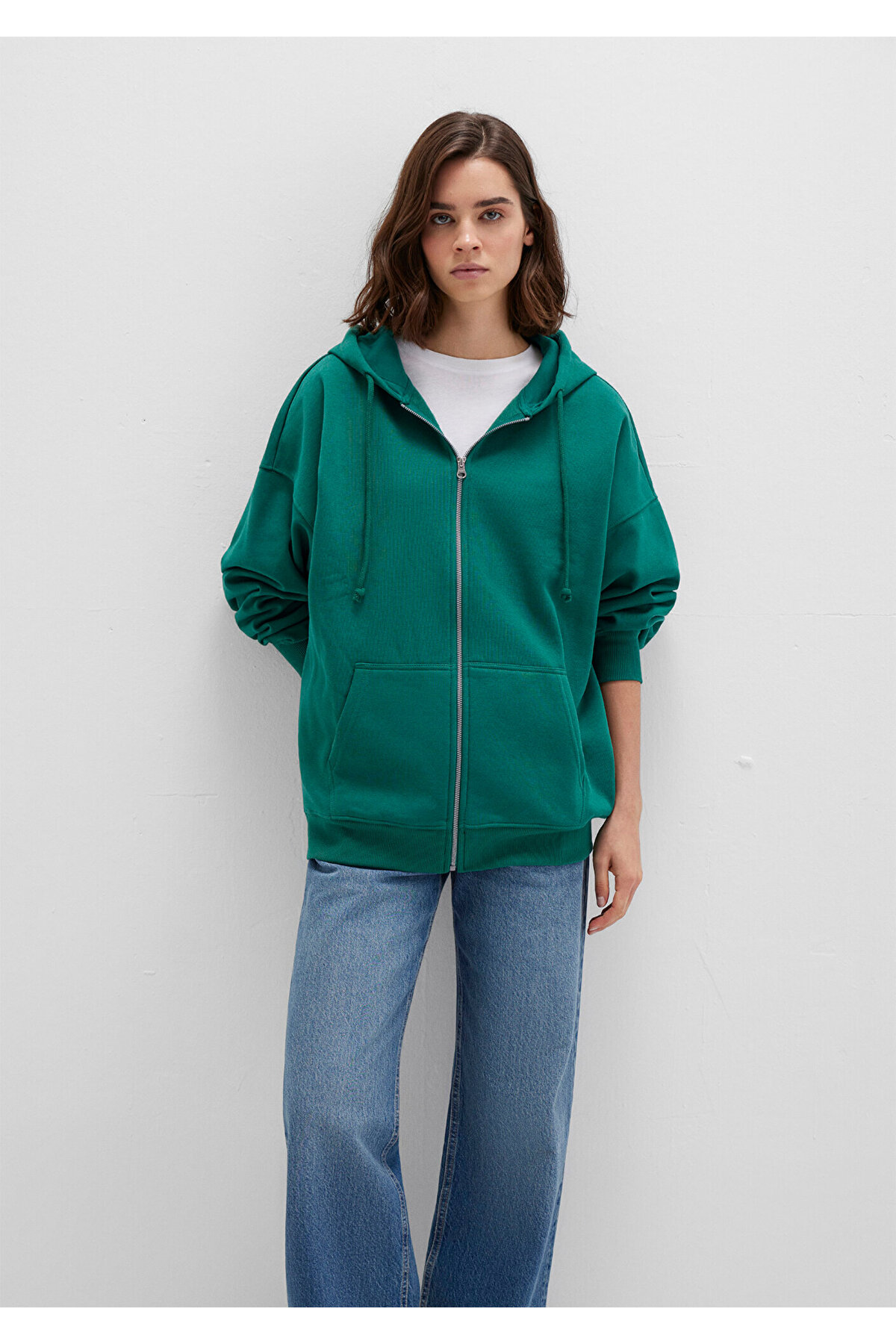 Mavi  Kapüşonlu Fermuarlı Yeşil Sweatshirt 1610221-71874 - Görsel 3