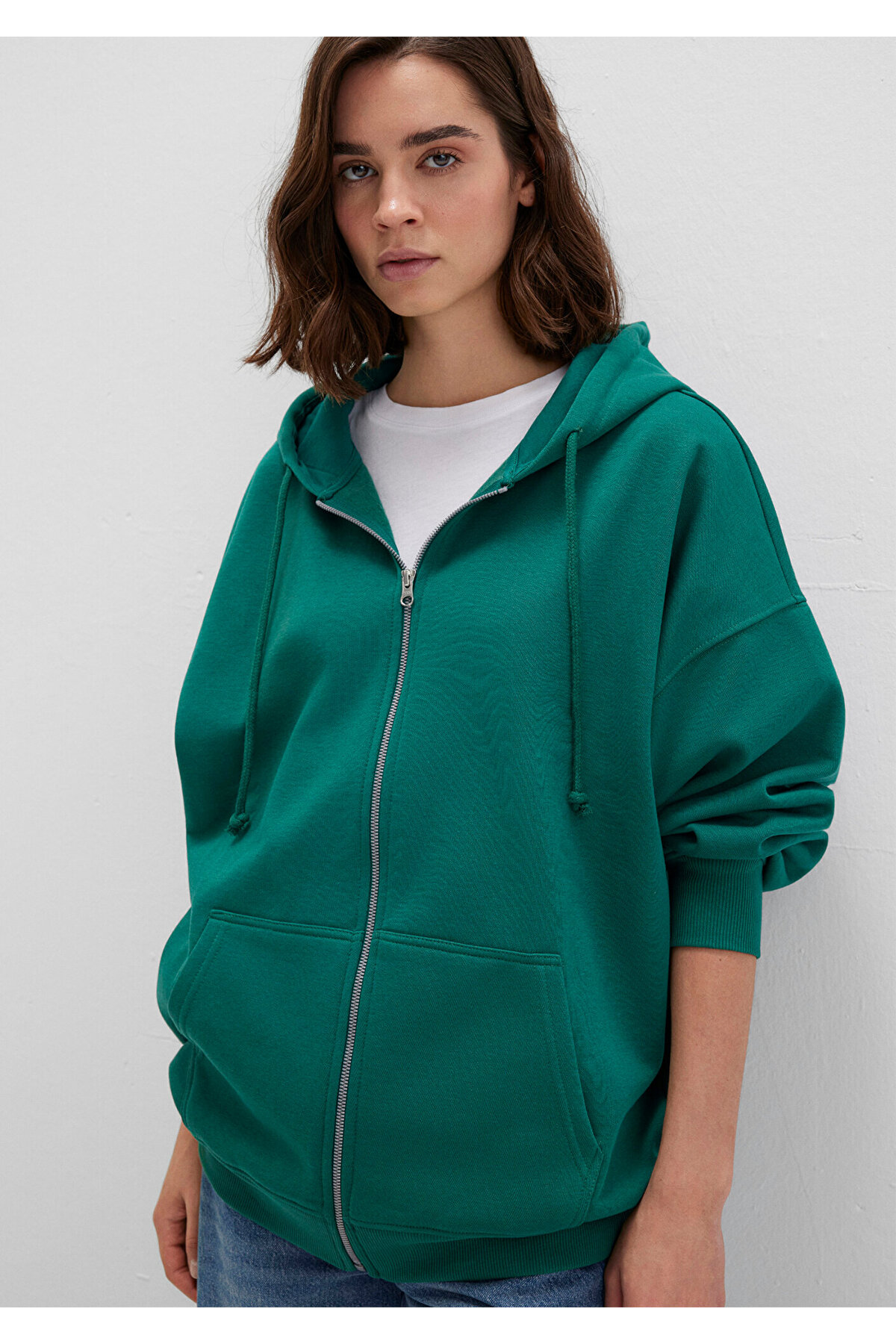 Mavi  Kapüşonlu Fermuarlı Yeşil Sweatshirt 1610221-71874 - Görsel 2