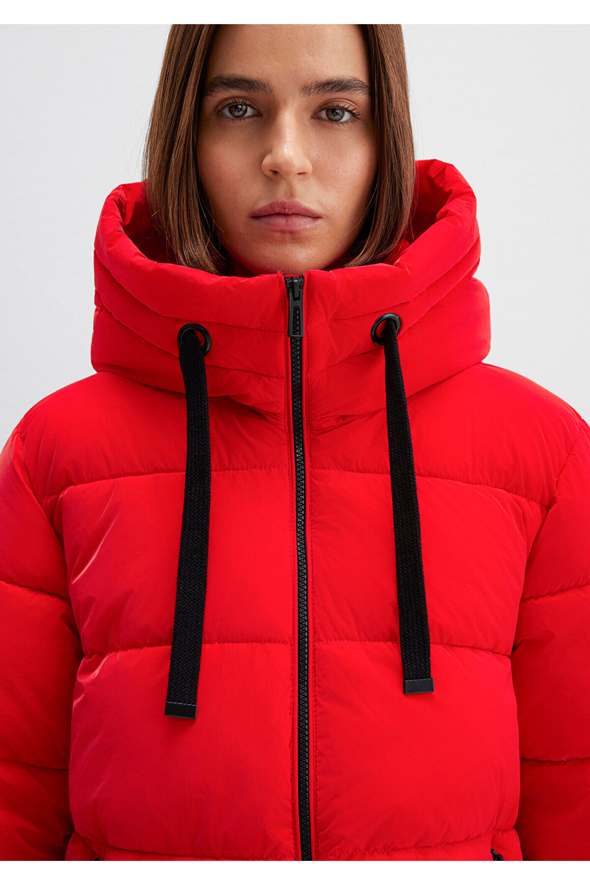 Mavi  Kapüşonlu Kırmızı Şişme Mont 1110043-81773 - Görsel 5