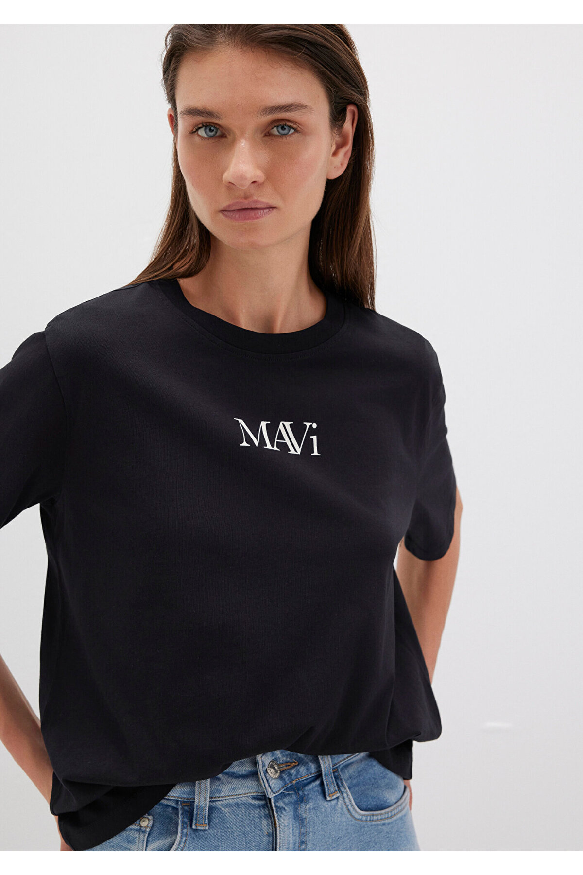 Mavi  Logo Baskılı Siyah Tişört Regular Fit / Normal Kesim 1611594-900