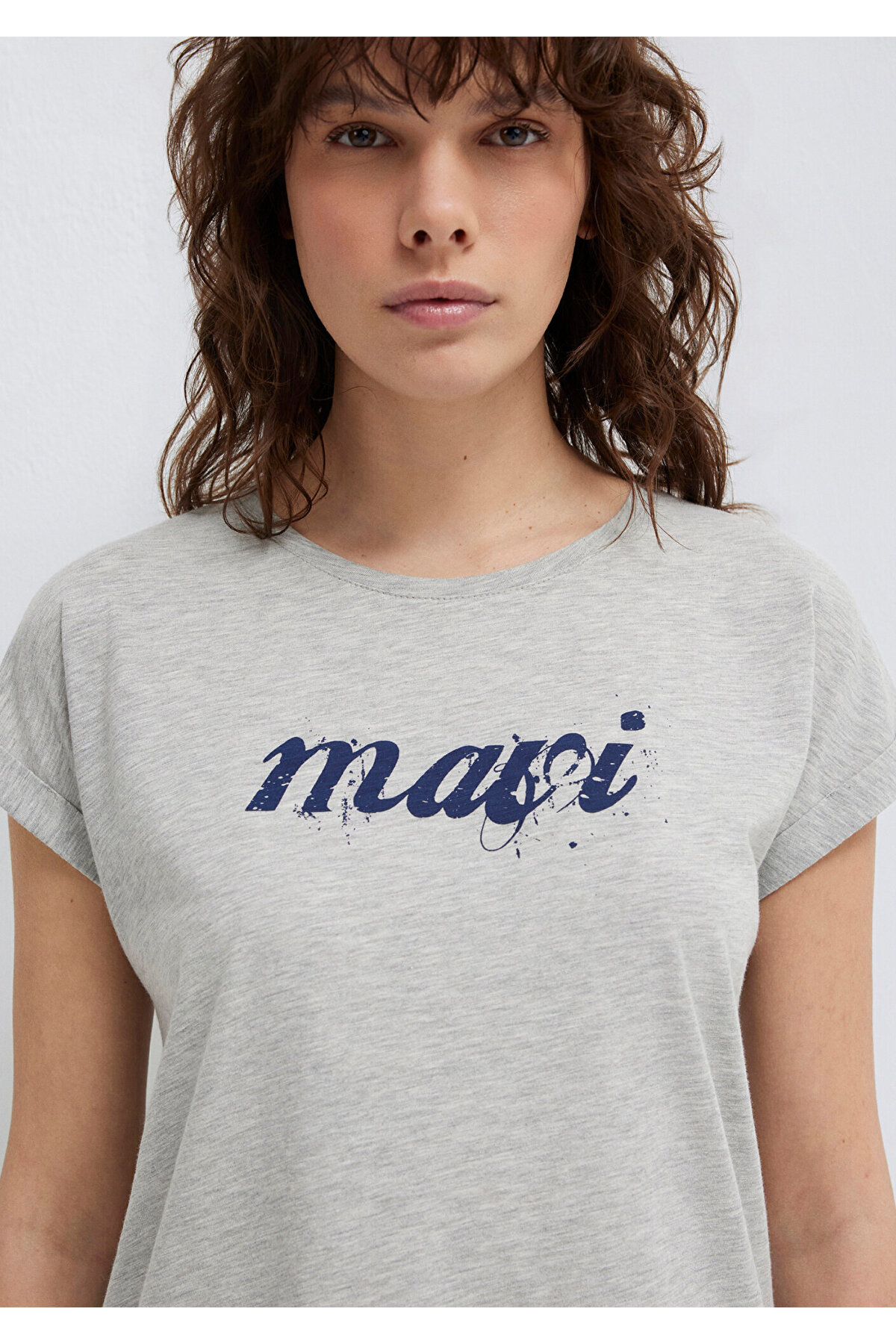 Mavi  Logo Baskılı Gri Tişört Loose Fit / Bol Rahat Kesim 166422-25702 - Görsel 6