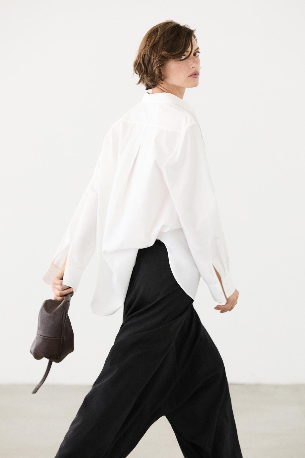 Massimo Dutti  %100 pamuklu poplin gömlek - Görsel 4