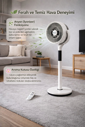 cesaa elektirik Aura Vento 360 Uzaktan Kumandalı Ayaklı Vantilatör yeni nesil...