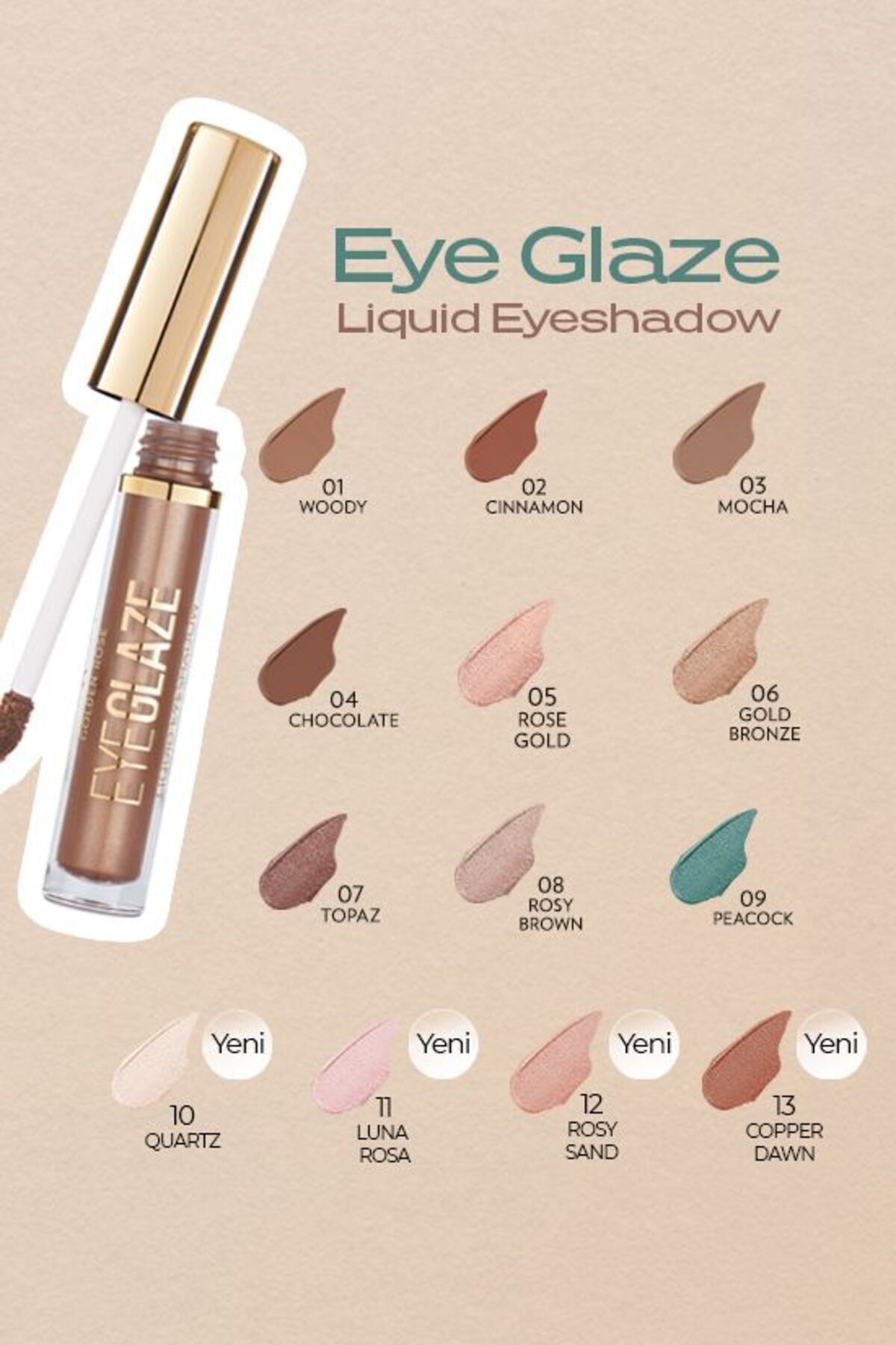 Eye Glaze Liquid Eyeshadow - 07 Topaz - Likit Far — قهوه‌ای P-EYG — تصویر 6 از 6
