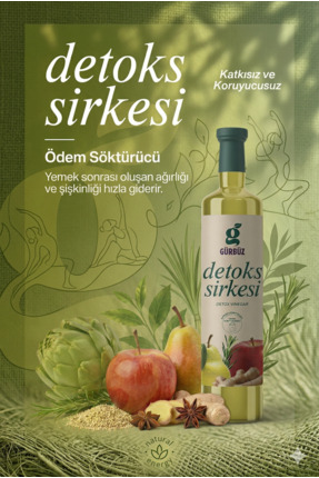 Gürbüzden Detox Sirkesi Doğal Fermantasyon 500 Ml