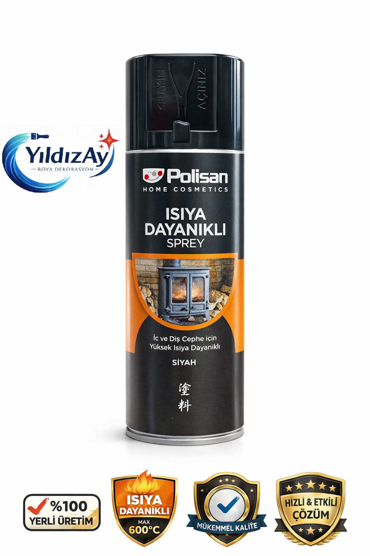 Heat Resistant Spray Paint Black 600°C (Stove, Fireplace, Barbecue,Exhaust) 400 ml