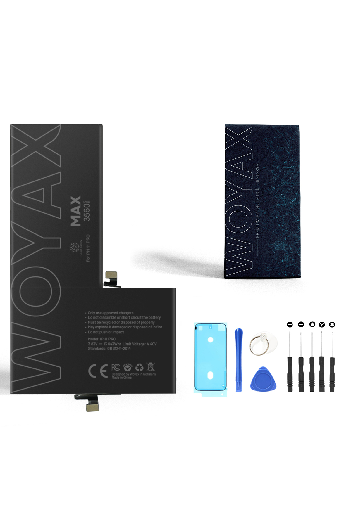 海波！iPhone11Pro Woyax İphone 11 Pro Batarya 3410mah Premium Yüksek Kapasite