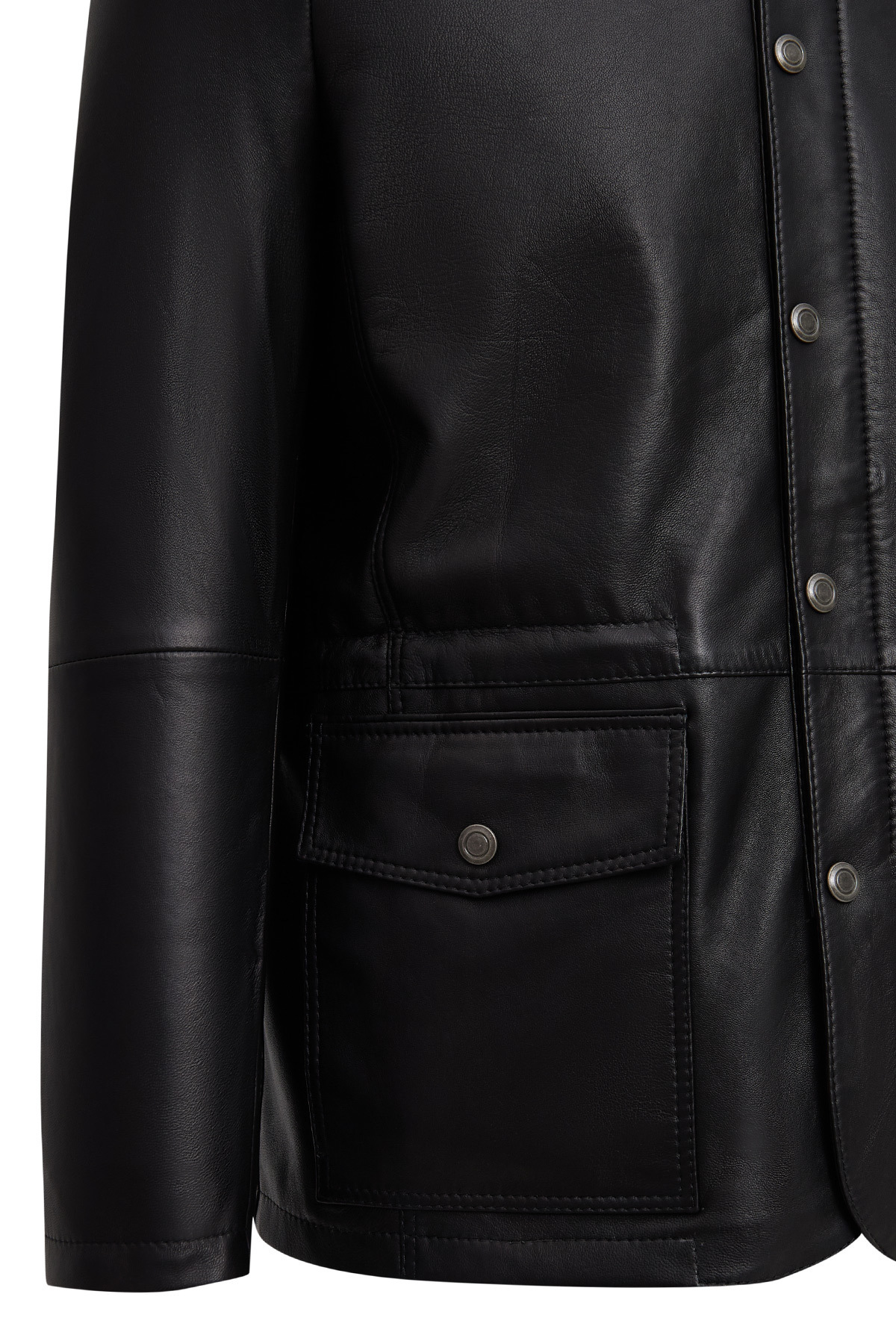 Derimod  Salah Erkek Siyah Gömlek Yaka Deri Mont 25WGD6585U4 - Görsel 6