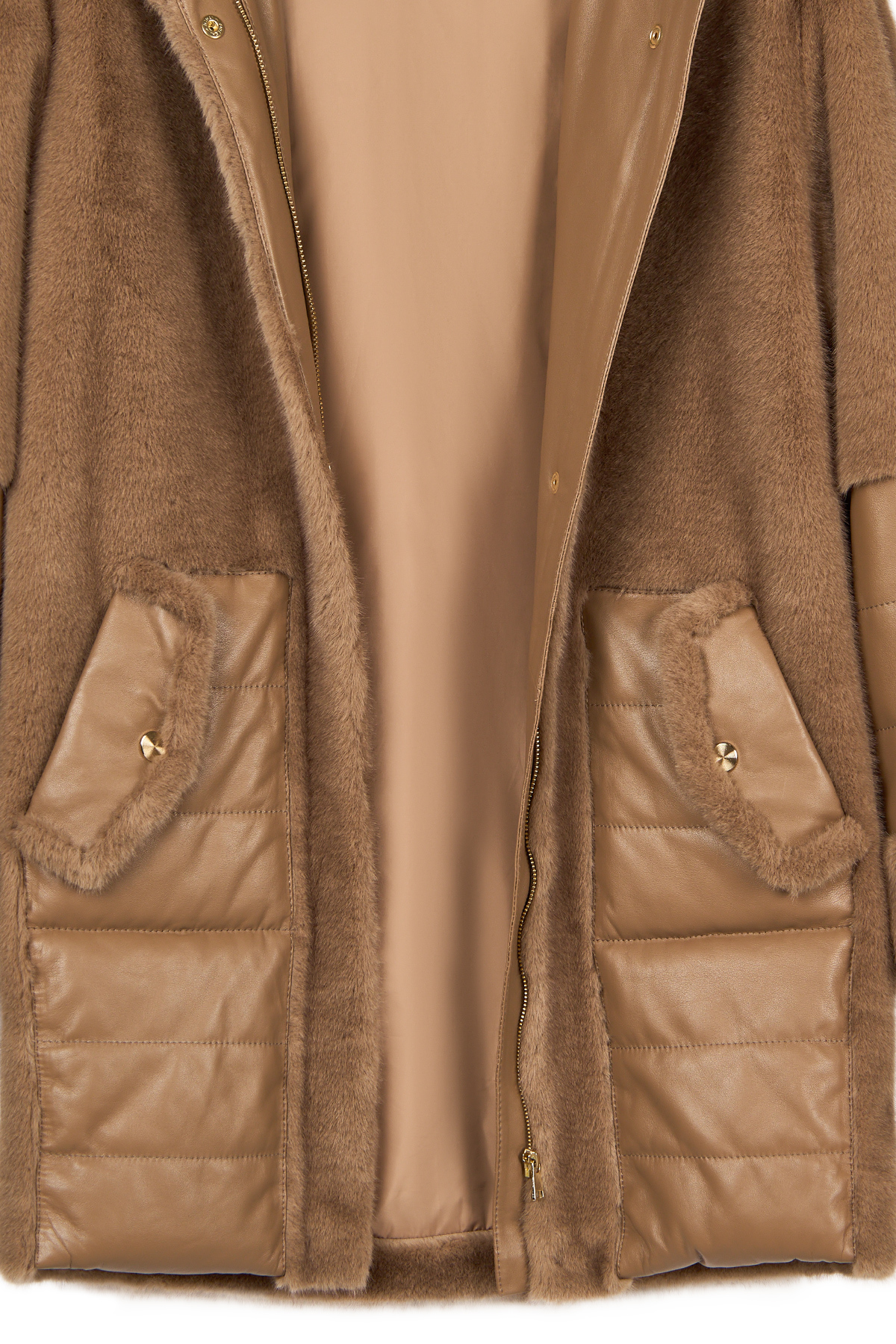 Derimod  Virginia Kadın Kahverengi Kapüşonlu Uzun Teddy Kaban 25WGP5131FF - Görsel 5