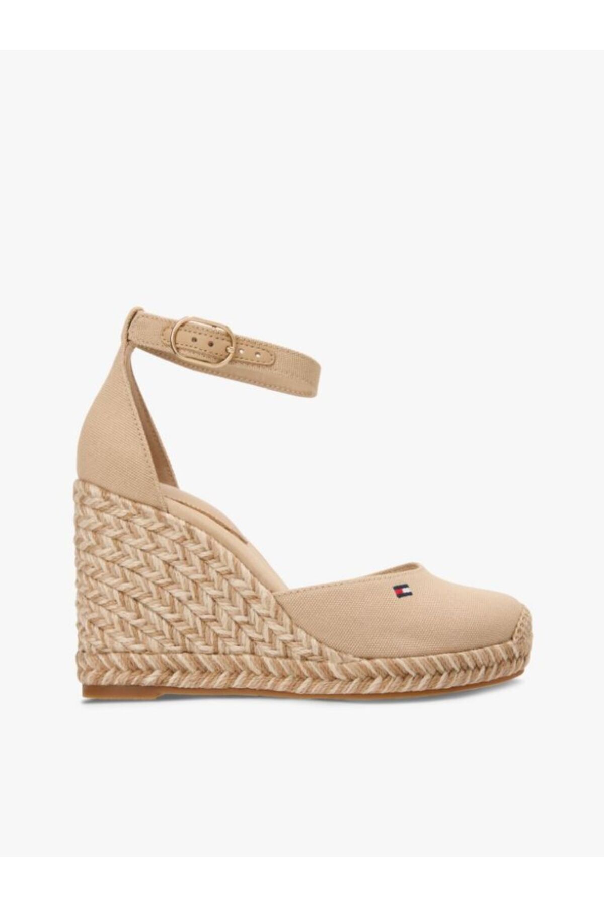 Tommy Hilfiger Жіночі сандалі на високих підборах з логотипом прапора TH, беж...