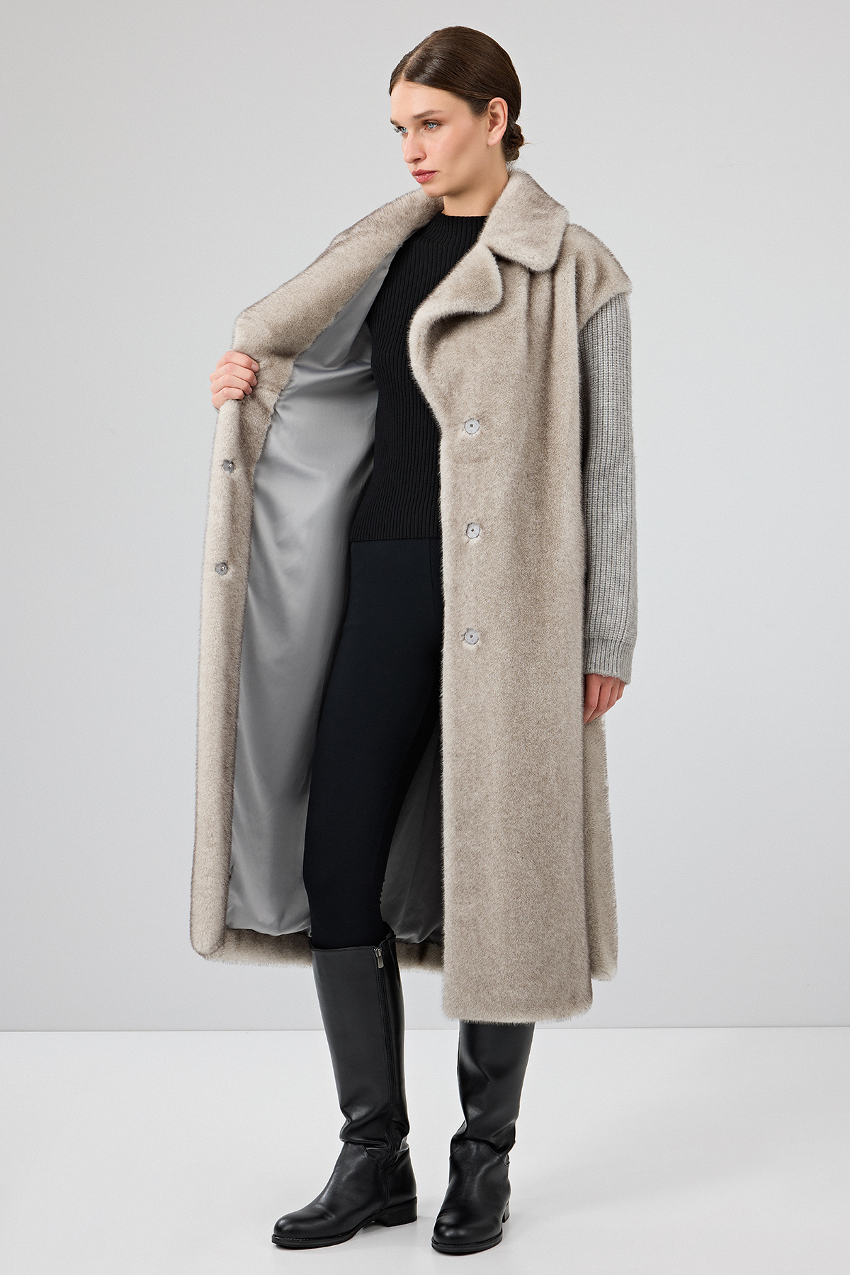 Derimod  Mirage Kadın Gri Teddy Kaban 25WGP5310FX - Görsel 9