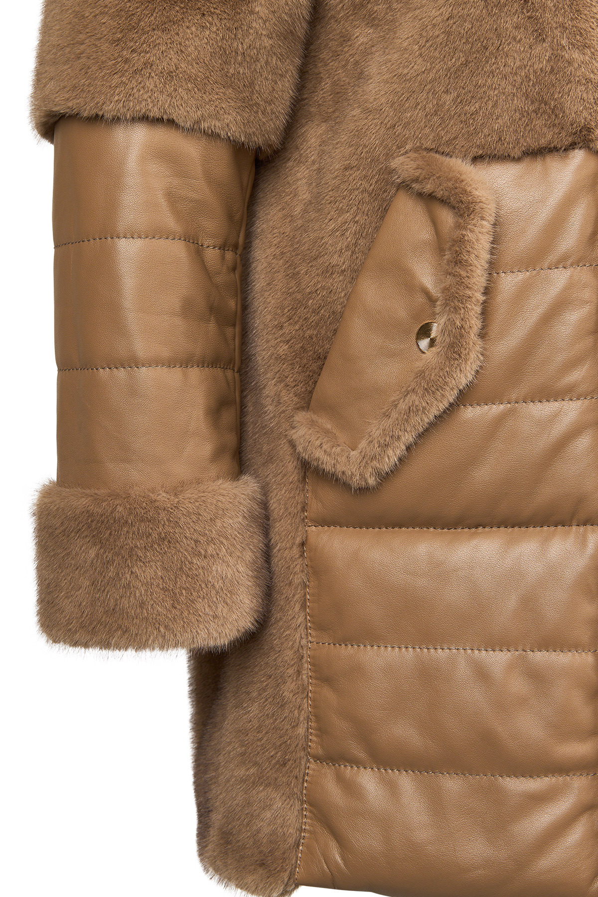 Derimod  Virginia Kadın Kahverengi Kapüşonlu Uzun Teddy Kaban 25WGP5131FF - Görsel 7