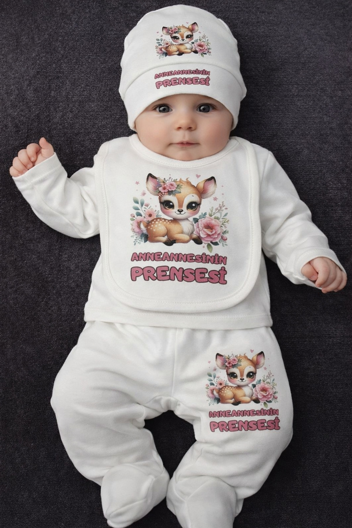 Grandmother Written Baby Bottom Top Set Snapsuit Set