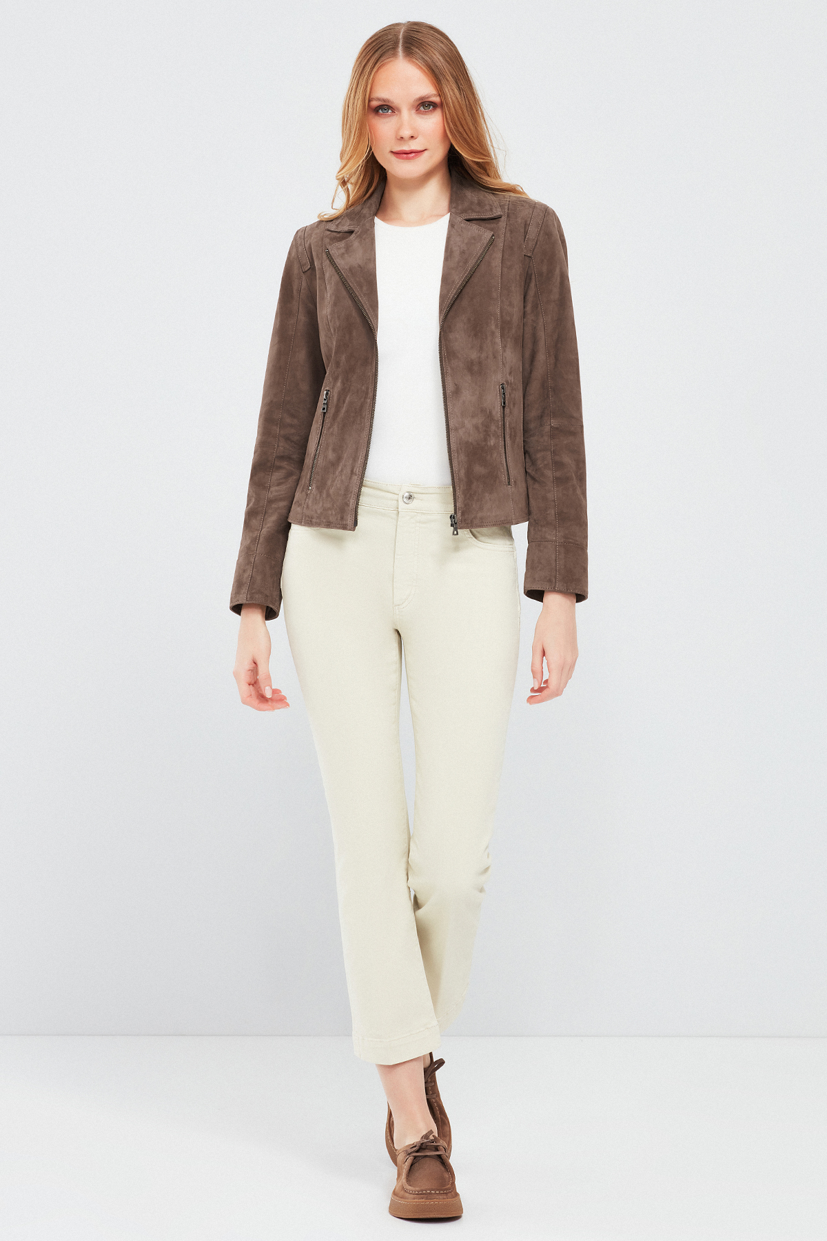 Derimod  Lara Kadın Vizon Süet Deri Ceket 23WGE588110 - Görsel 7