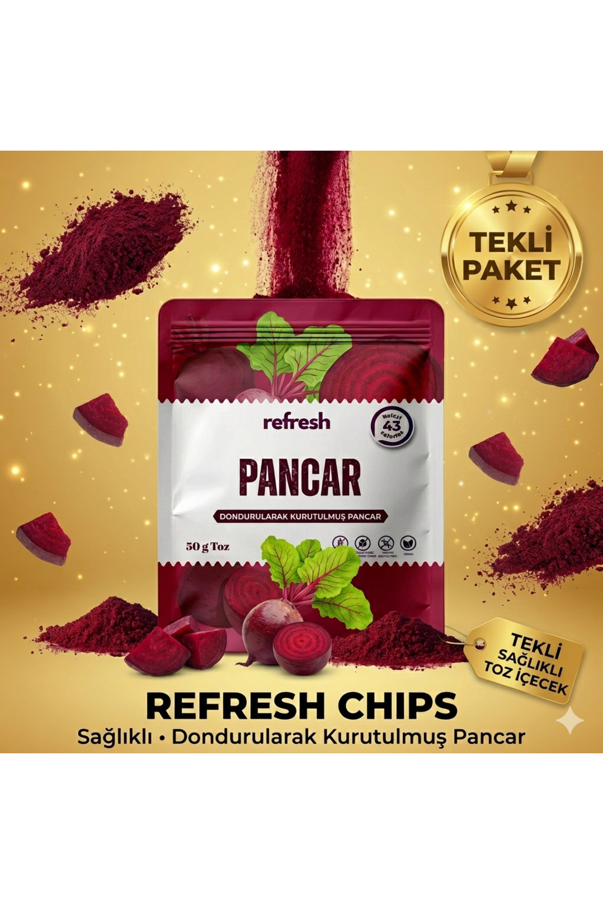 Refresh Chips Refresh Dry Freeze Pancar Tozu 50g - Dondurularak