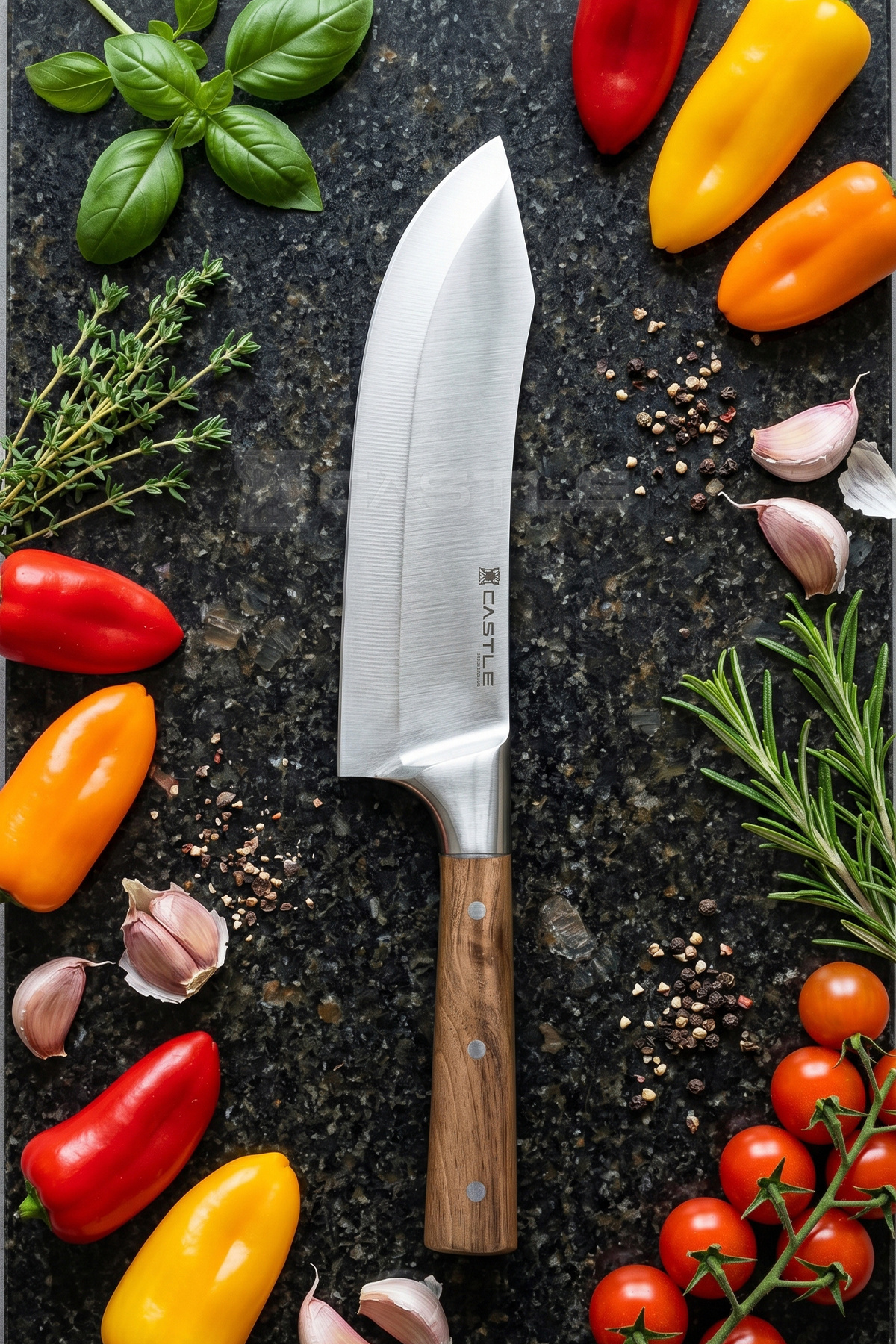 Wood Series Walnut Handle Kitchen Chef Knife Meat Bread Vegetable Salad Chef Knife LZG-101
