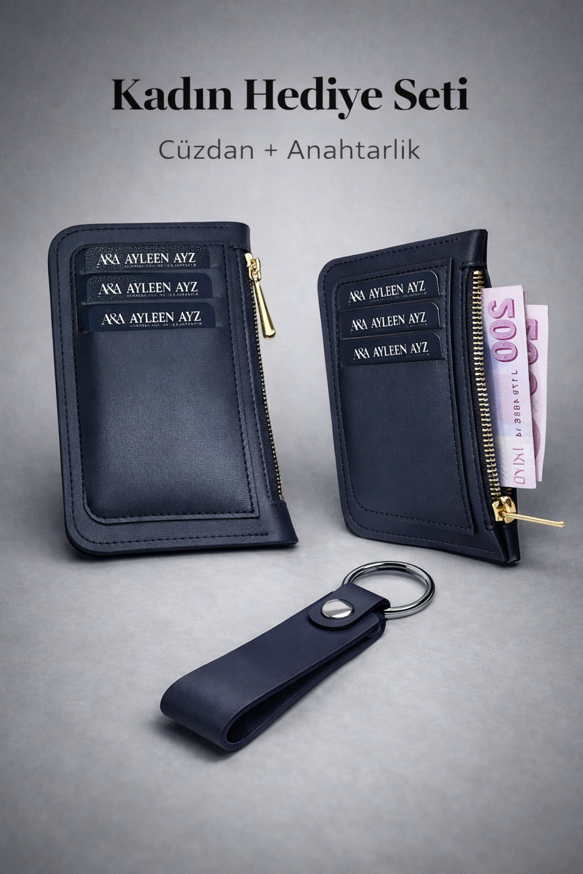Ayleen Ayz Kadın Deri Fermuarlı Kartlık Cüzdan Küçük Boy