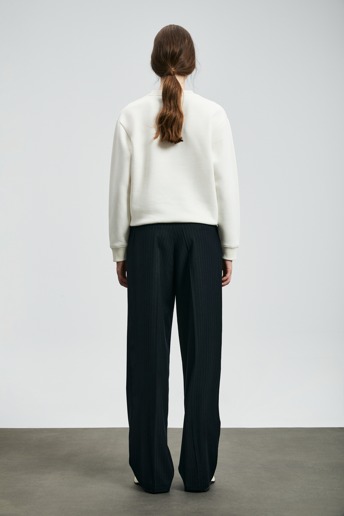 Lufian  Dıamond Kadın Örme Sweatshırt Kırık Beyaz - Görsel 6