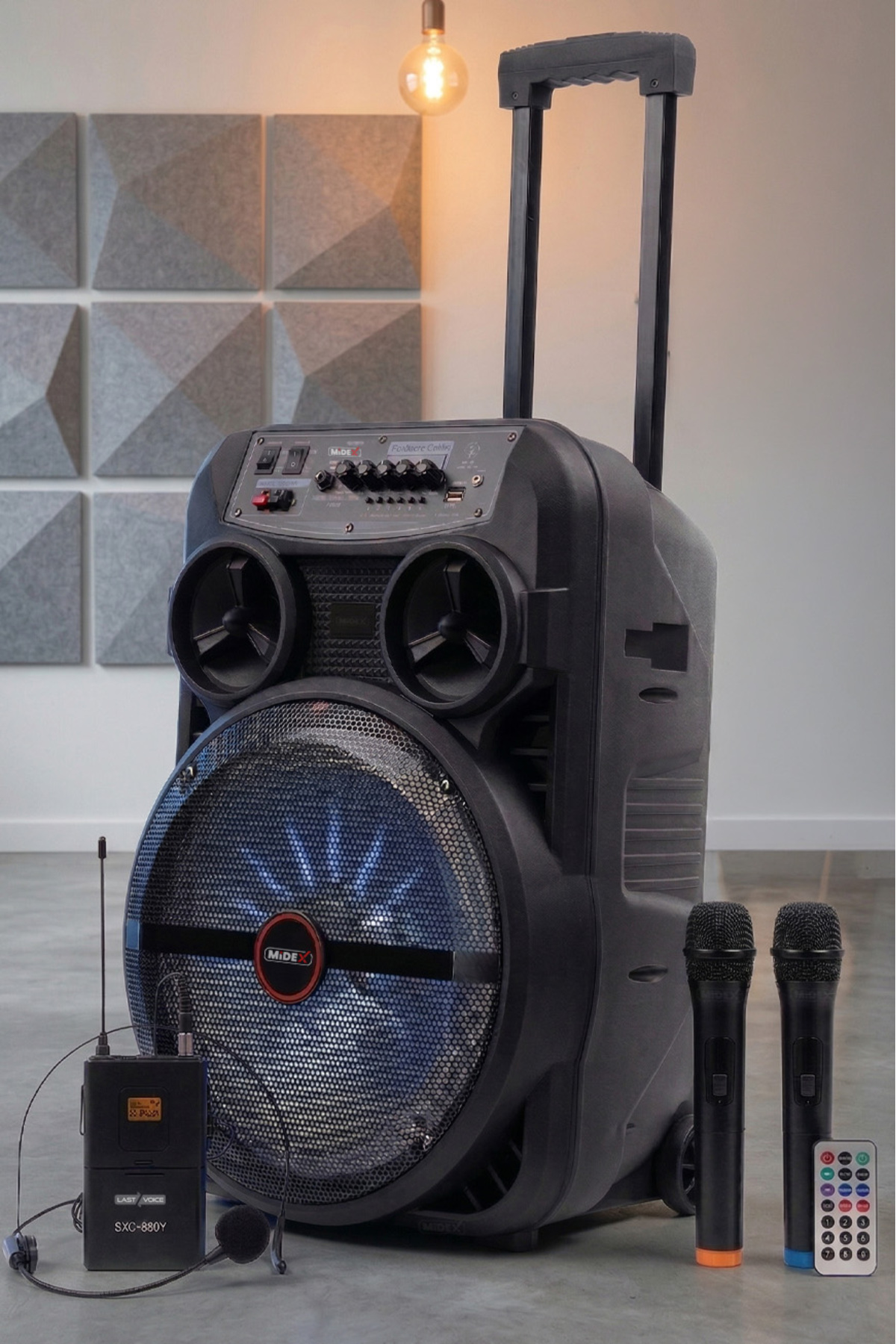 Midex MXR-280SXC Taşınabilir Seyyar Portatif 3 Mikrofonlu Şarjlı
