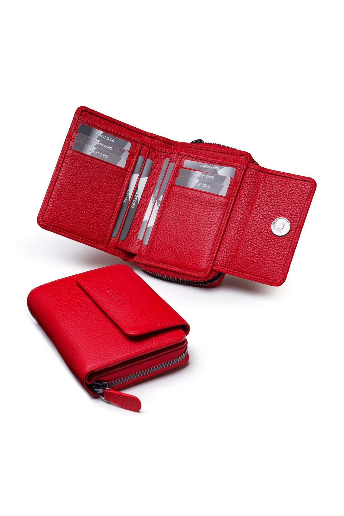 Genuine Leather Women's Wallet 2768-Red